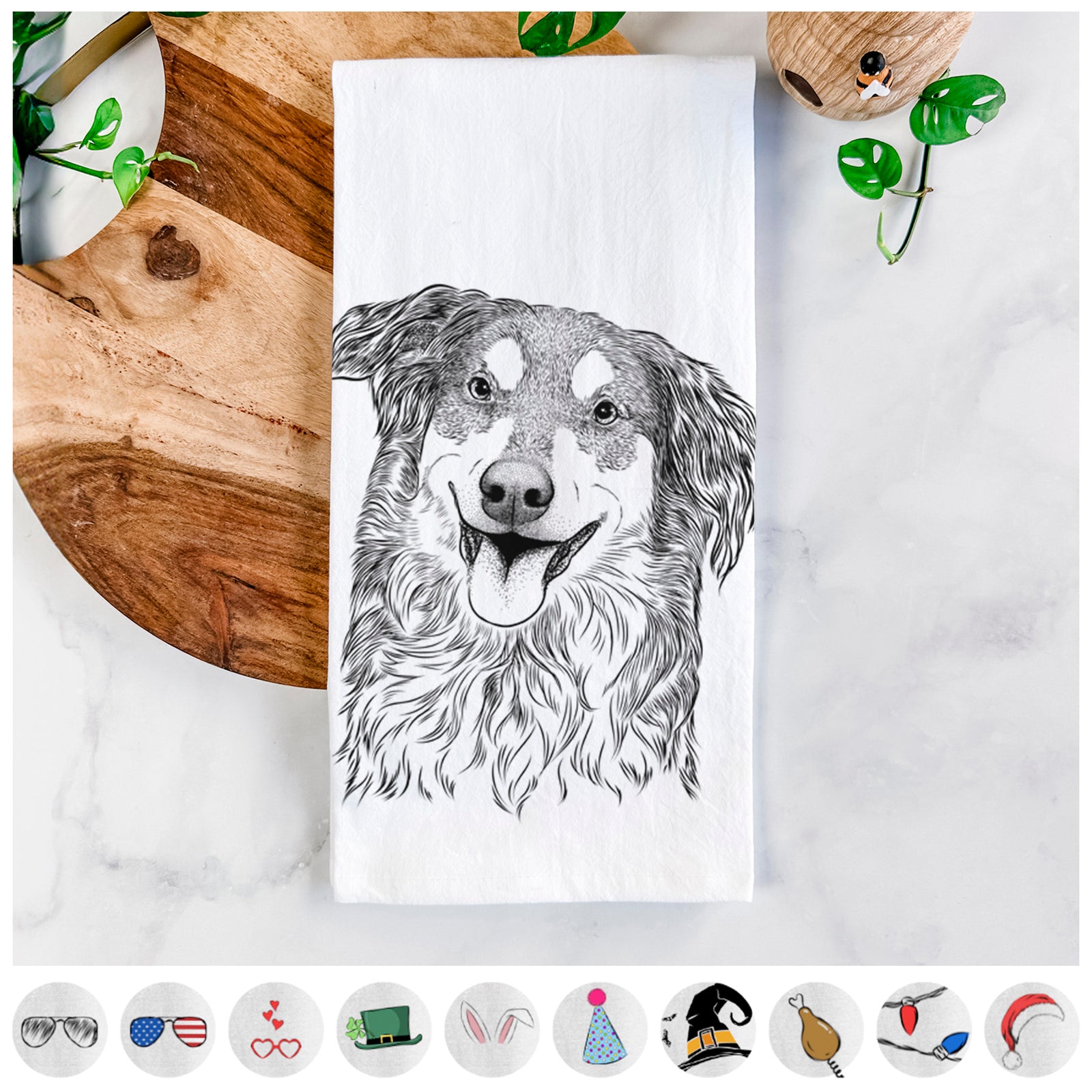 Maddie the English Shepherd Tea Towel