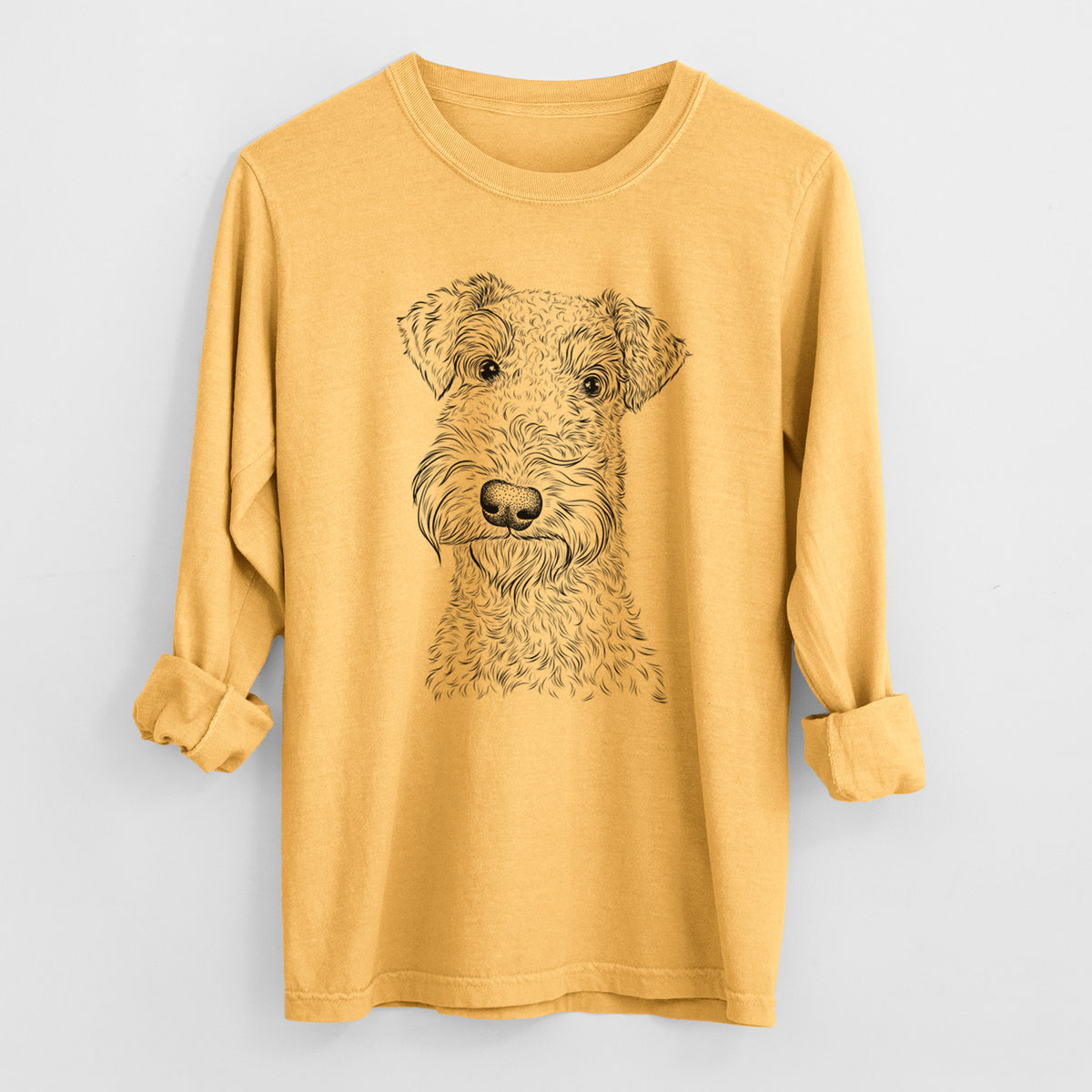 Bare Roc Haven Maggie May the Airedale Terrier - Men's Heavyweight 100% Cotton Long Sleeve