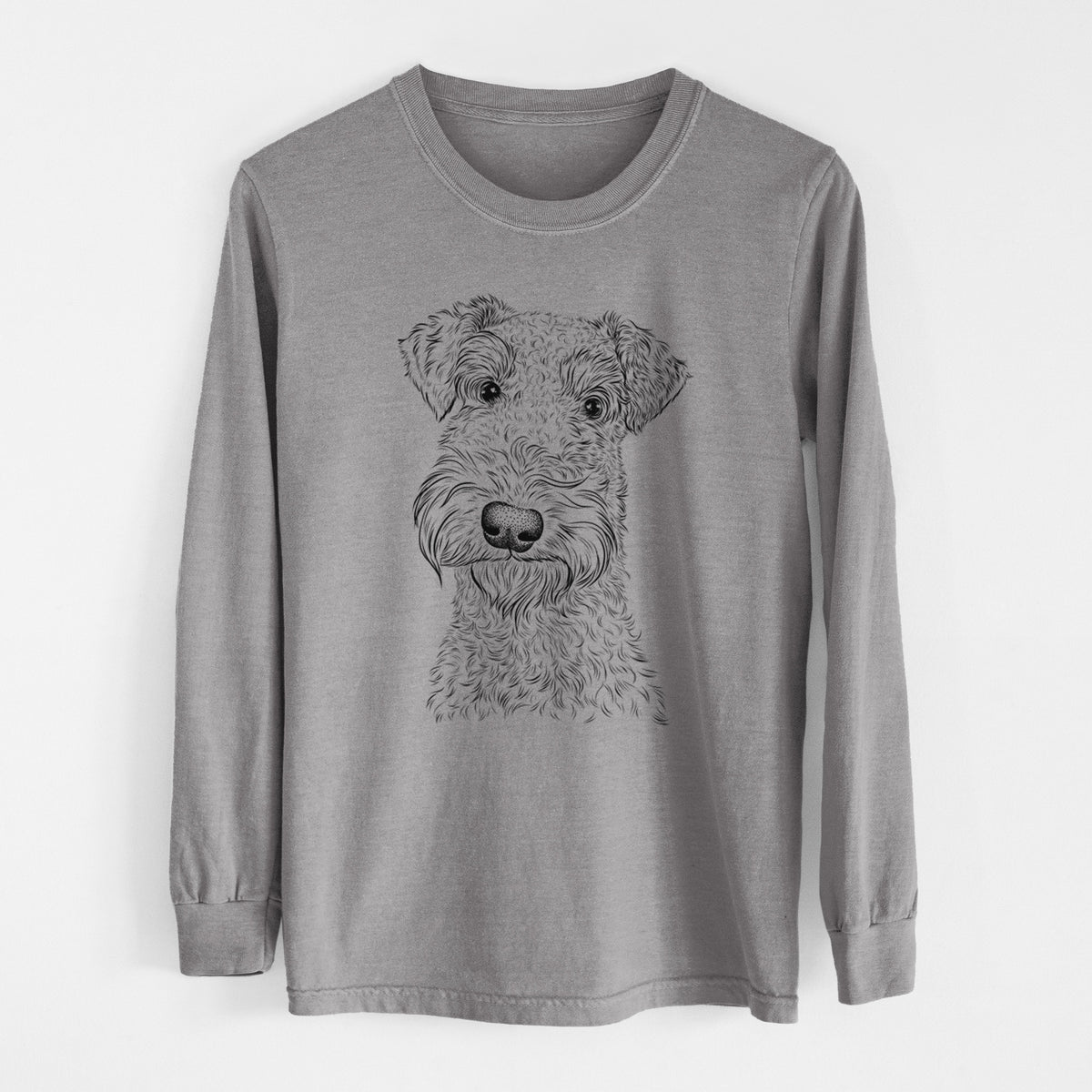 Bare Roc Haven Maggie May the Airedale Terrier - Men's Heavyweight 100% Cotton Long Sleeve