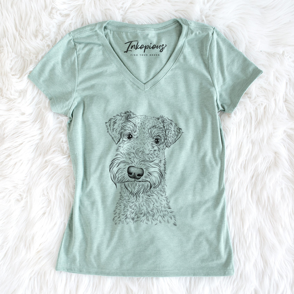 Bare Roc Haven Maggie May the Airedale Terrier - Women&#39;s V-neck Shirt