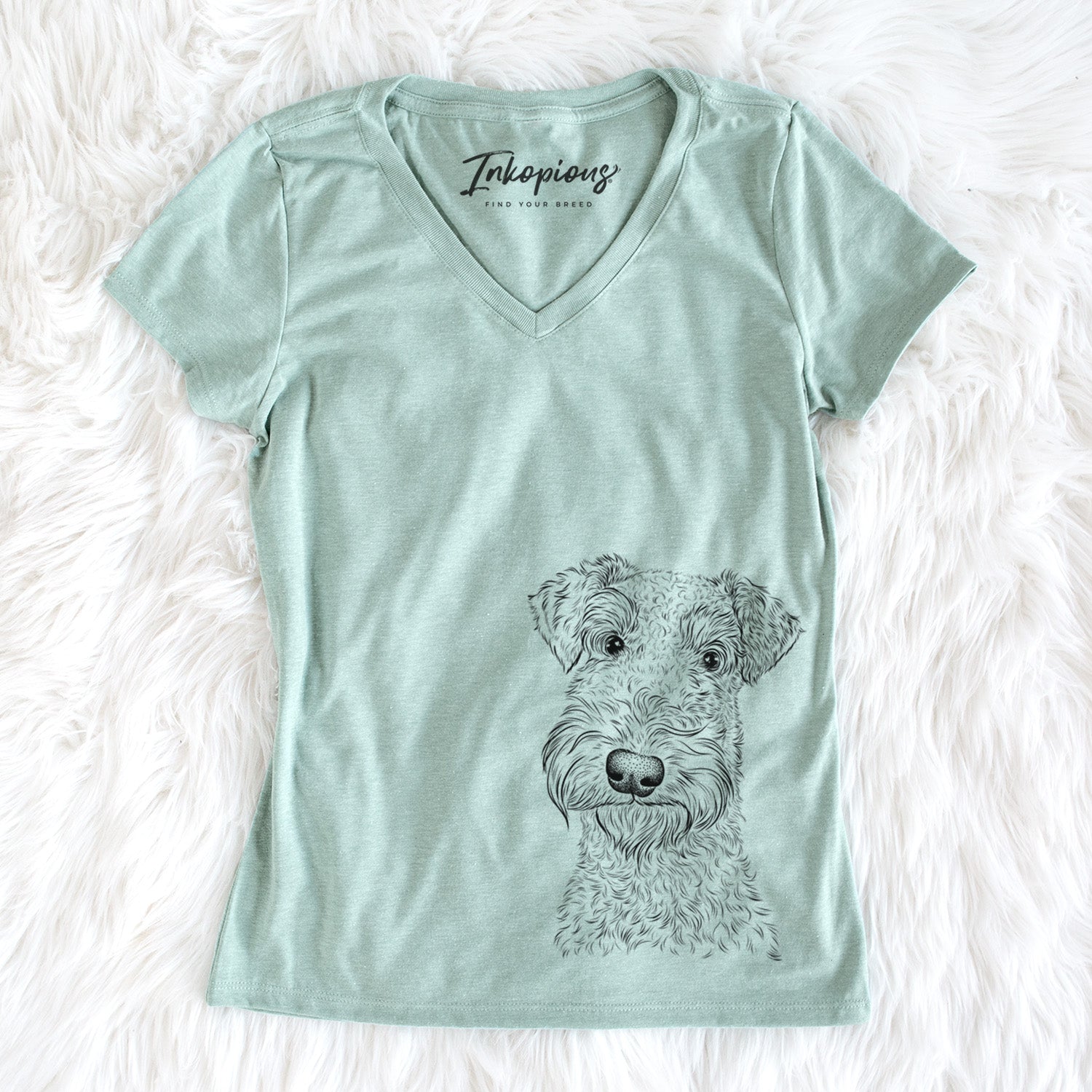 Bare Roc Haven Maggie May the Airedale Terrier - Women's V-neck Shirt