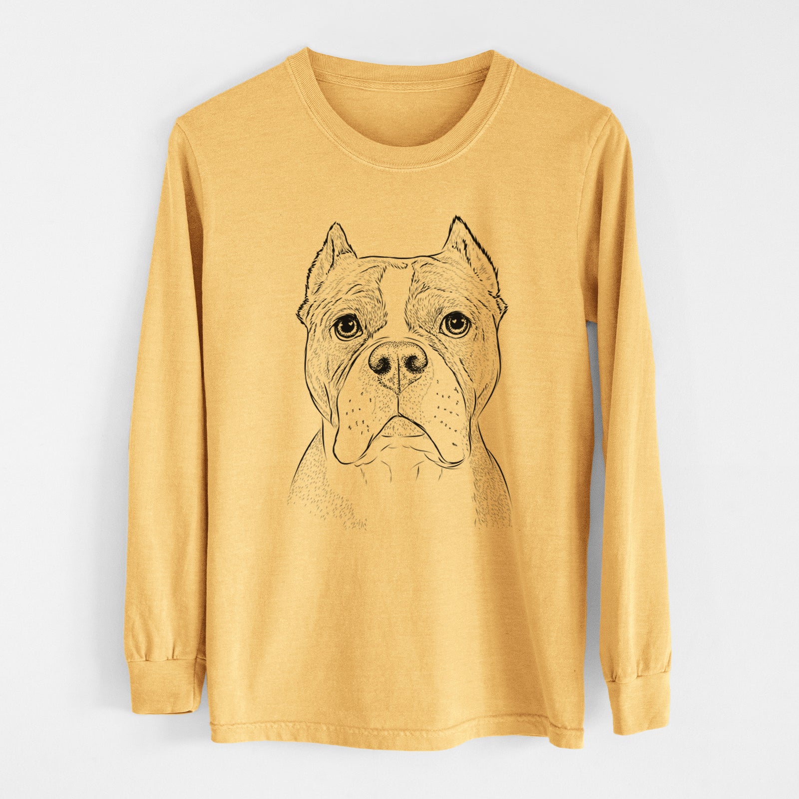 Bare Maggie the American Bulldog - Heavyweight 100% Cotton Long Sleeve