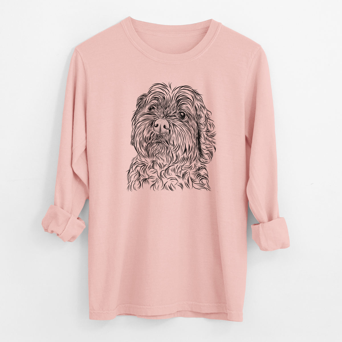 Bare Maggie Girl the Cockapoo - Men's Heavyweight 100% Cotton Long Sleeve