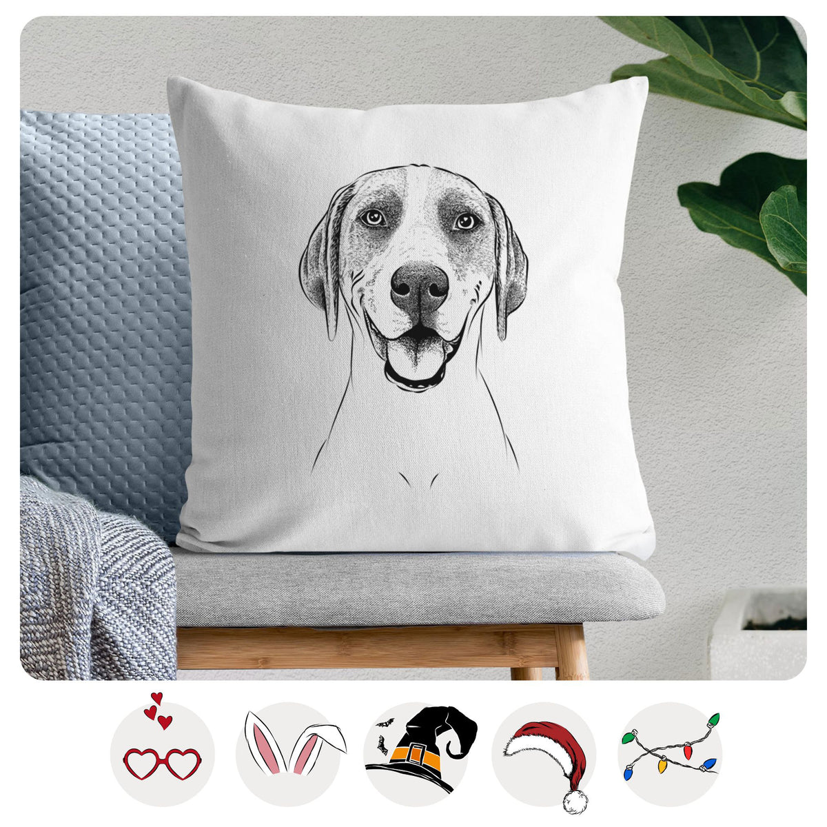 Maggie the Treeing Walker Coonhound - Throw Pillow Cover