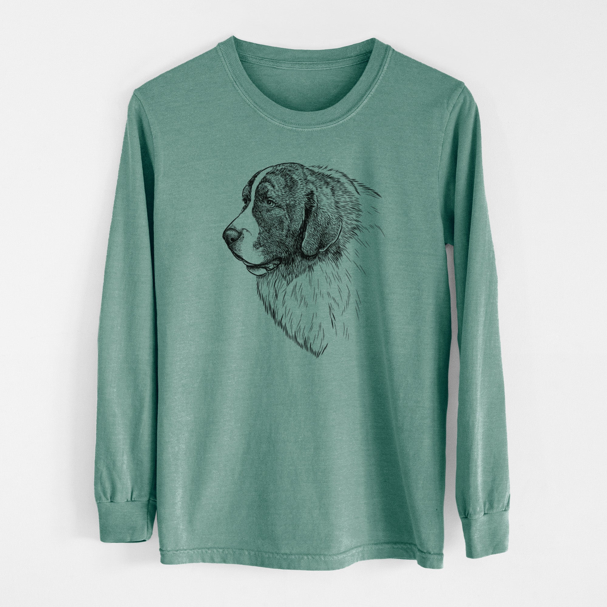 Bare Magnus the Pyrenean Mastiff - Men's Heavyweight 100% Cotton Long Sleeve