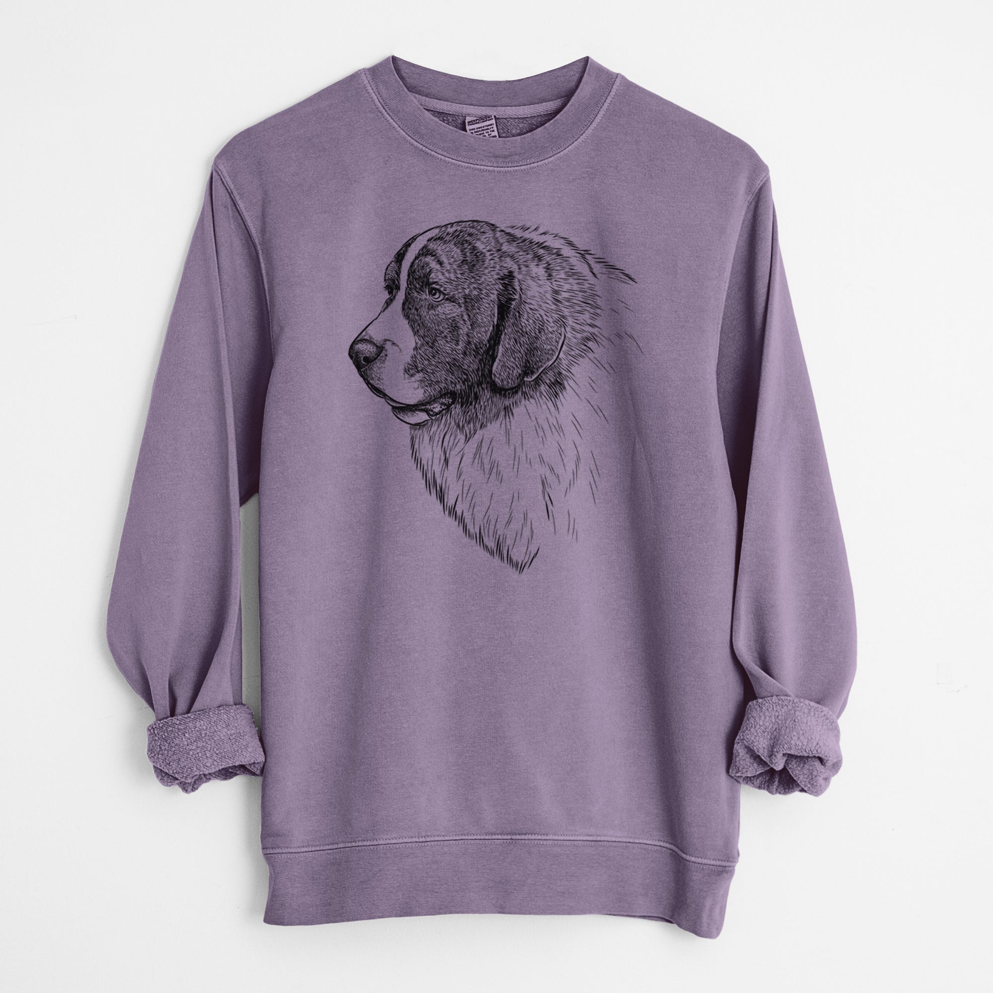 Bare Magnus the Pyrenean Mastiff - Unisex Pigment Dyed Crew Sweatshirt