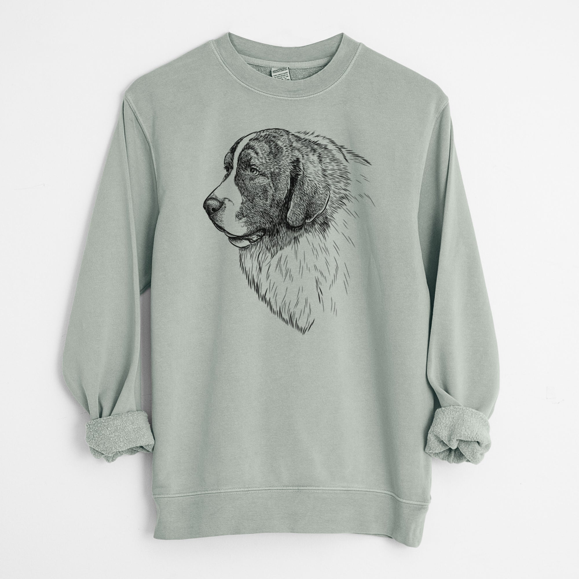 Bare Magnus the Pyrenean Mastiff - Unisex Pigment Dyed Crew Sweatshirt