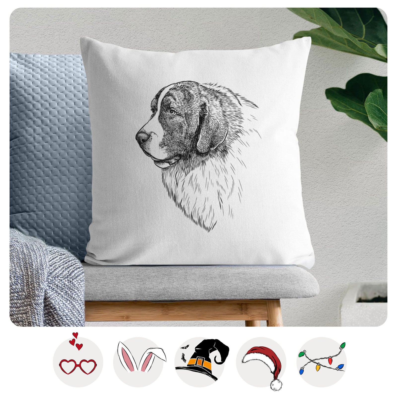 Magnus the Pyrenean Mastiff - Throw Pillow Cover