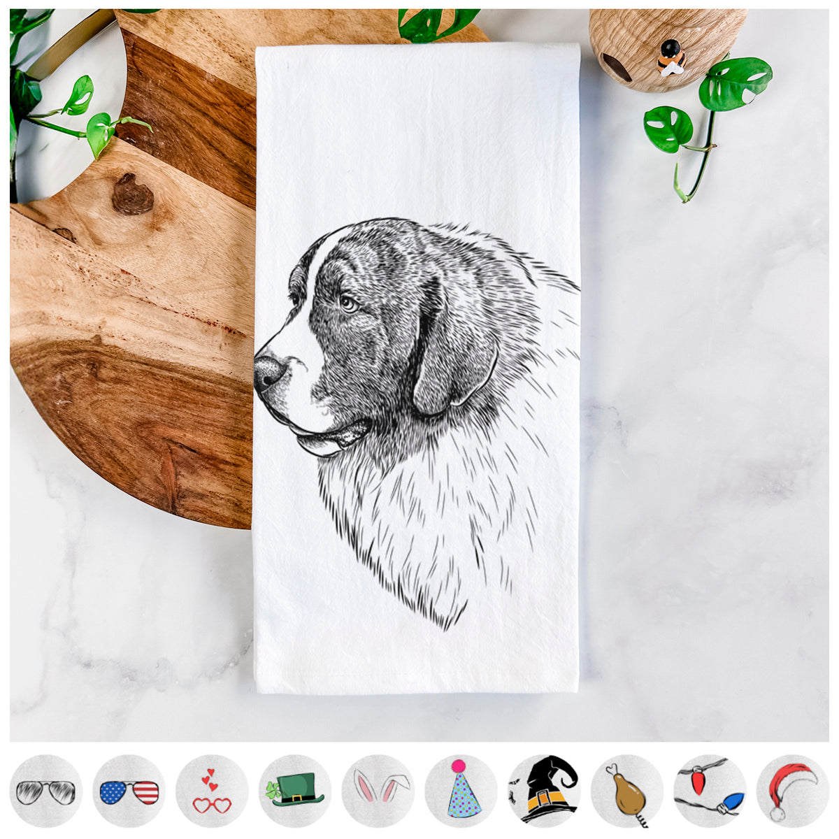 Magnus the Pyrenean Mastiff Tea Towel