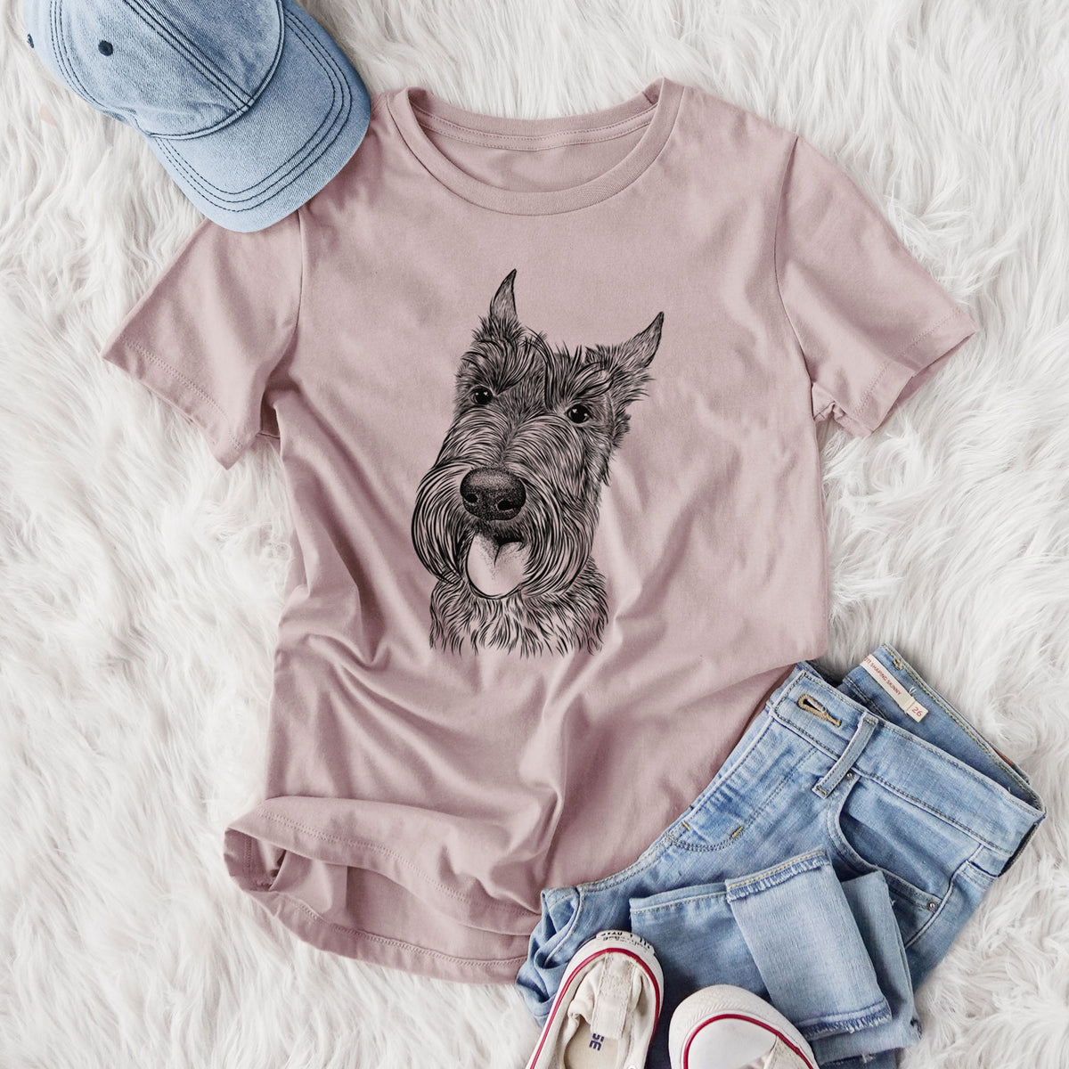 Bare Magnus the Scottish Terrier - Women's Lightweight Relaxed Fit 100% Cotton Crewneck