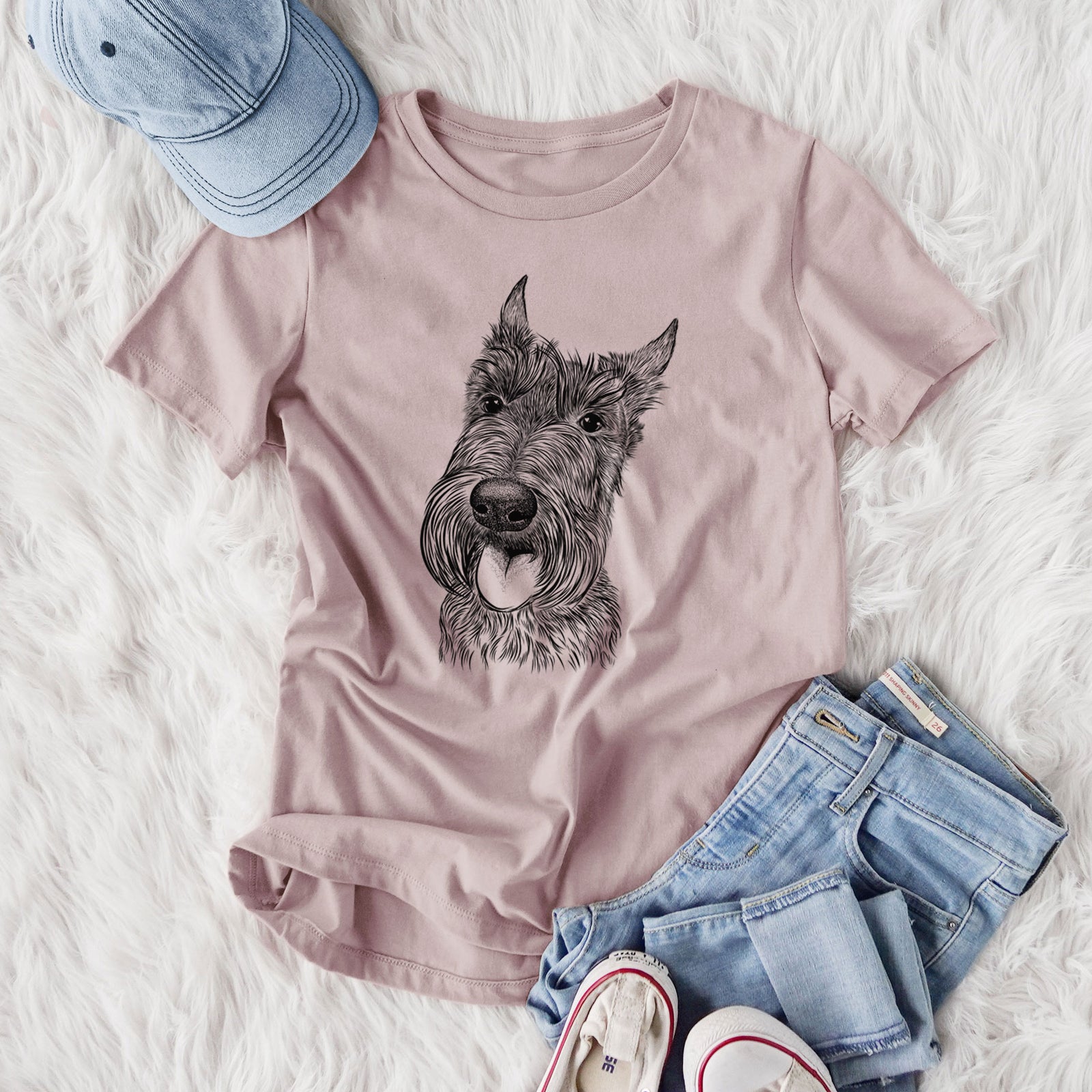 Bare Magnus the Scottish Terrier - Women's Lightweight Relaxed Fit 100% Cotton Crewneck