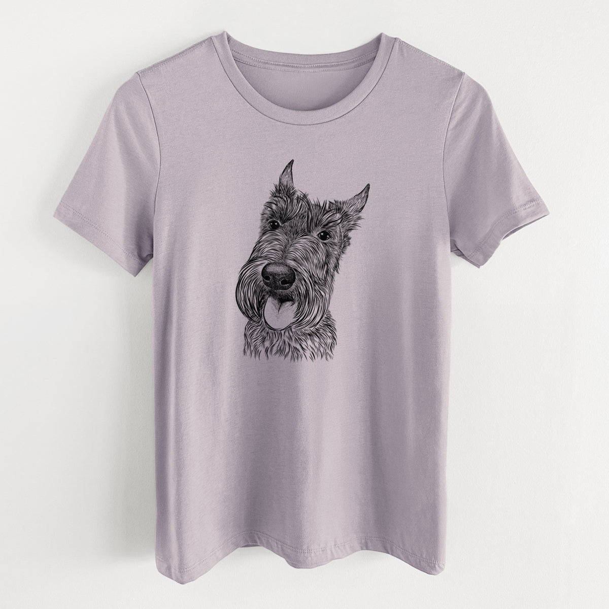 Bare Magnus the Scottish Terrier - Women&#39;s Lightweight Relaxed Fit 100% Cotton Crewneck