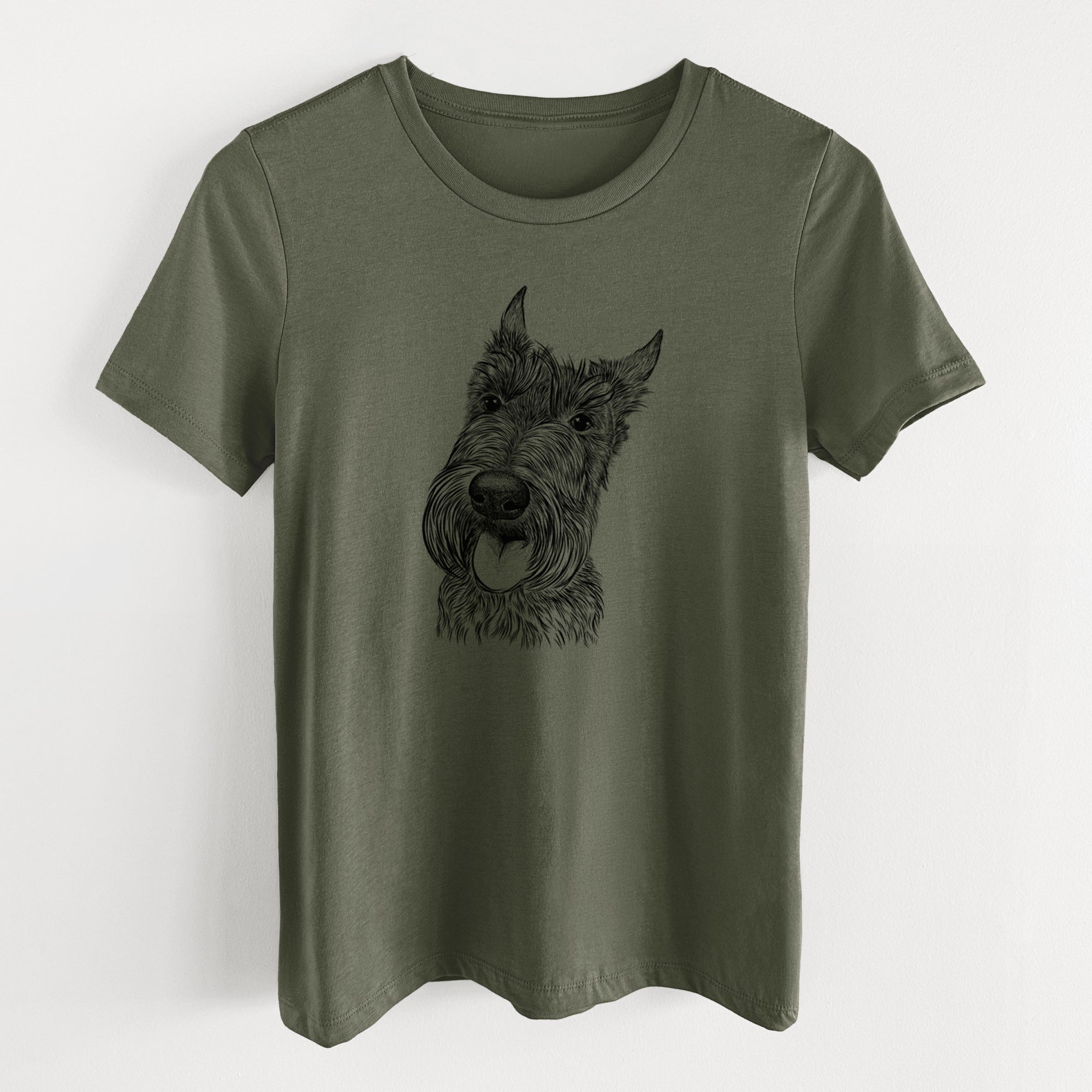 Bare Magnus the Scottish Terrier - Women's Lightweight Relaxed Fit 100% Cotton Crewneck