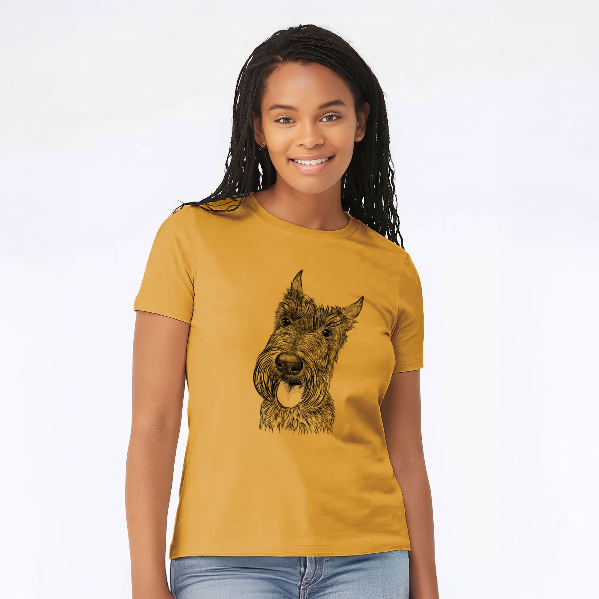 Bare Magnus the Scottish Terrier - Women's Lightweight Relaxed Fit 100% Cotton Crewneck