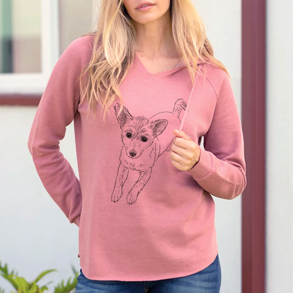 Bare Maisie the Terrier Mix - Cali Wave Hooded Sweatshirt