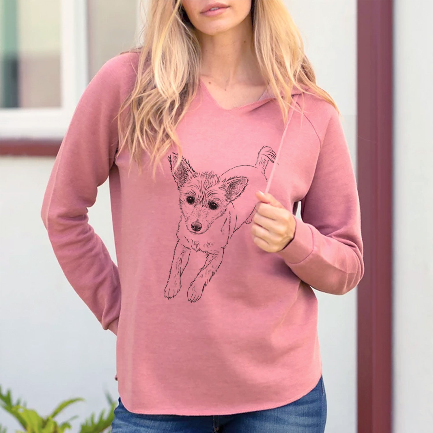 Bare Maisie the Terrier Mix - Cali Wave Hooded Sweatshirt