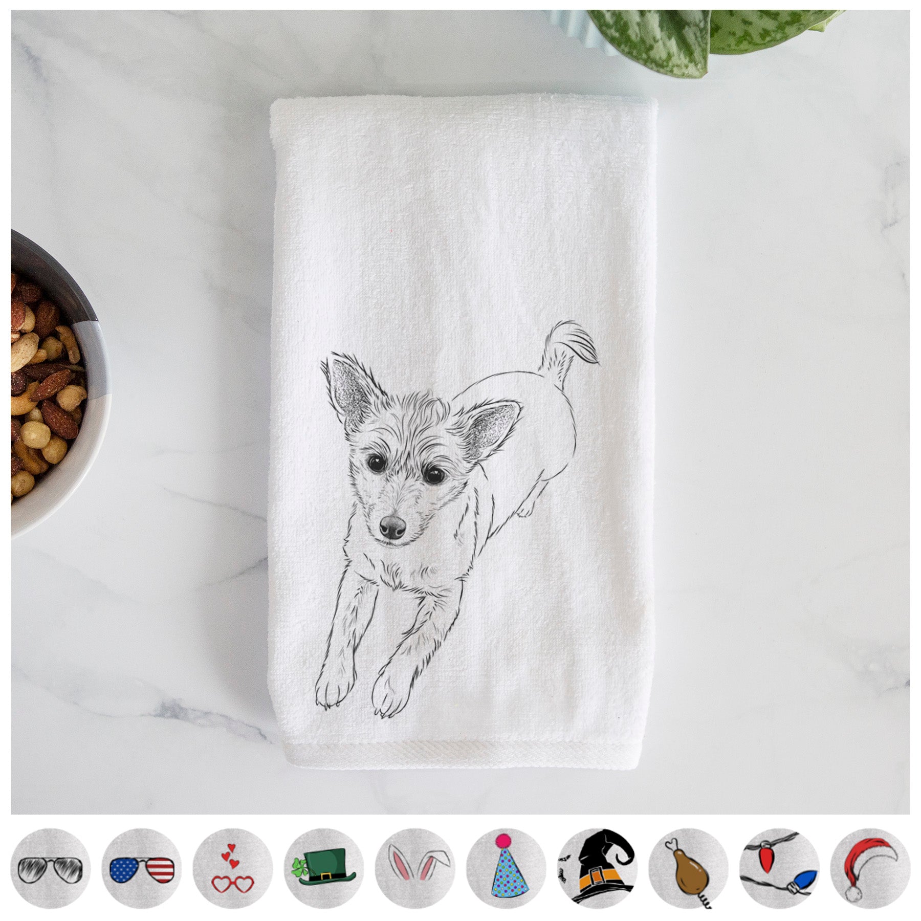 Maisie the Terrier Mix Premium Hand Towel