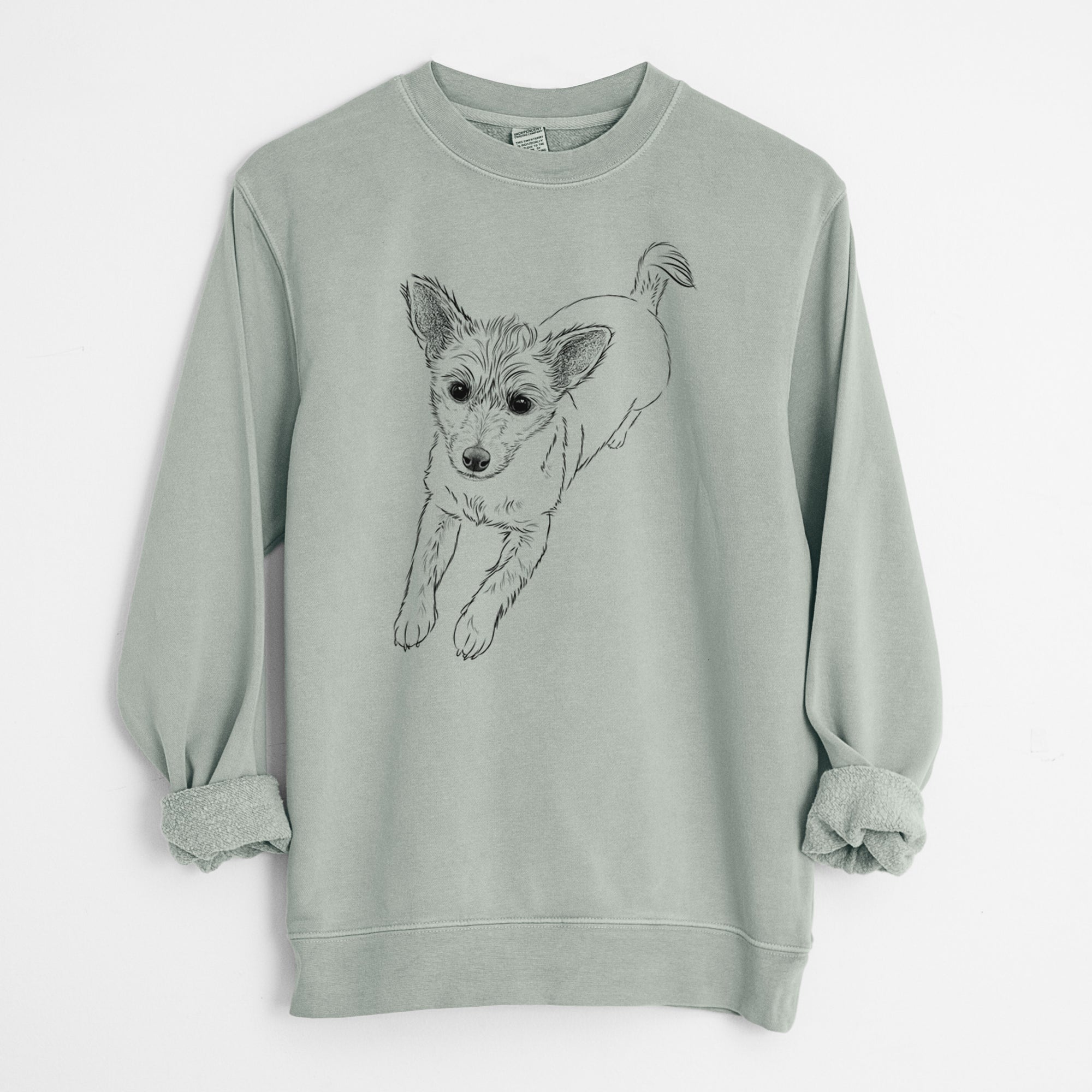 Bare Maisie the Terrier Mix - Unisex Pigment Dyed Crew Sweatshirt