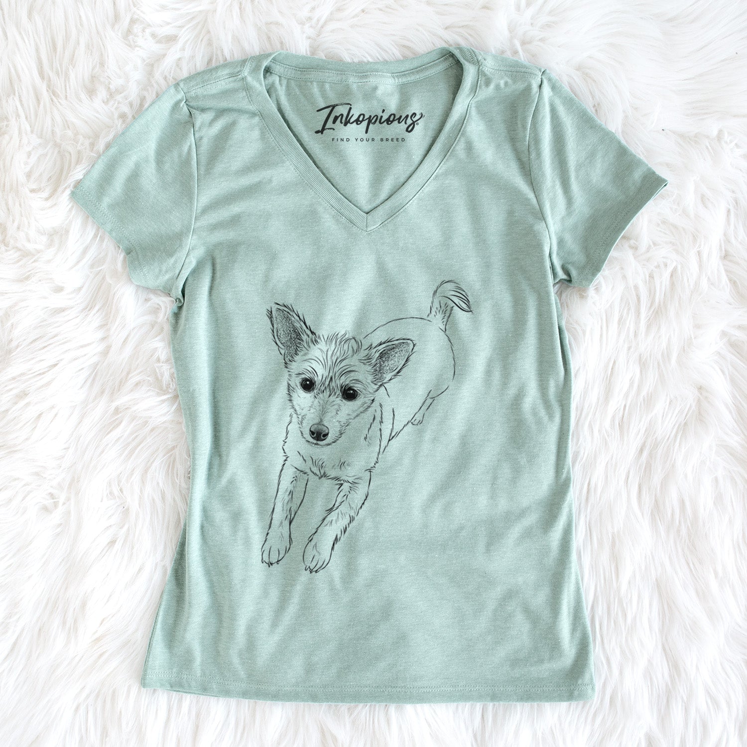 Bare Maisie the Terrier Mix - Women's V-neck Shirt