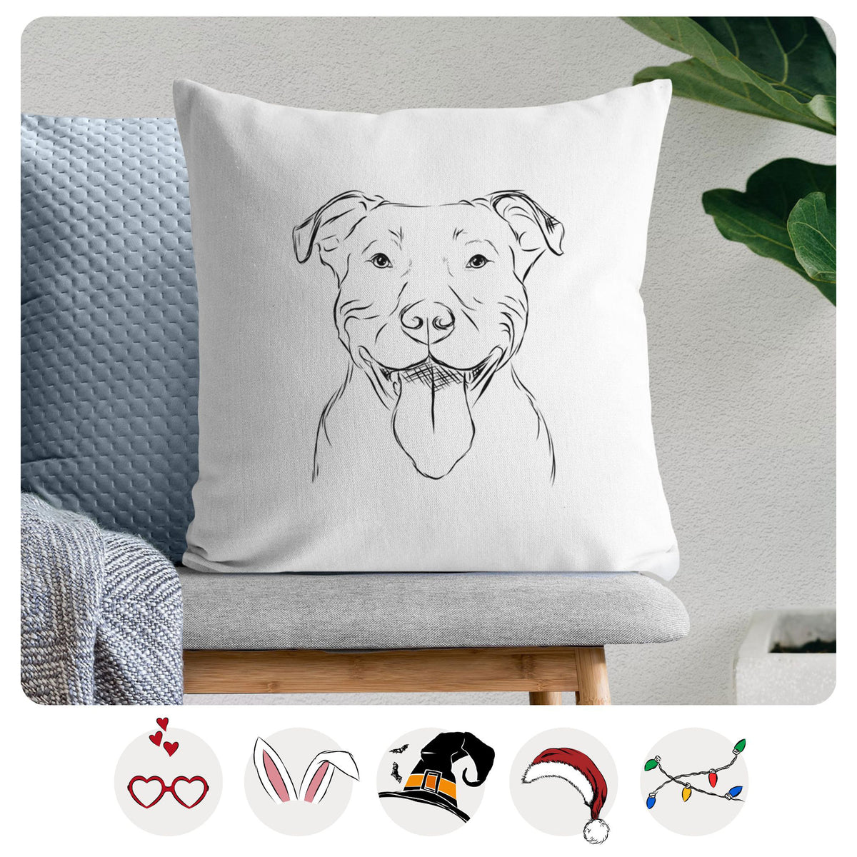 Major the Pitbull - Throw Pillow Cover