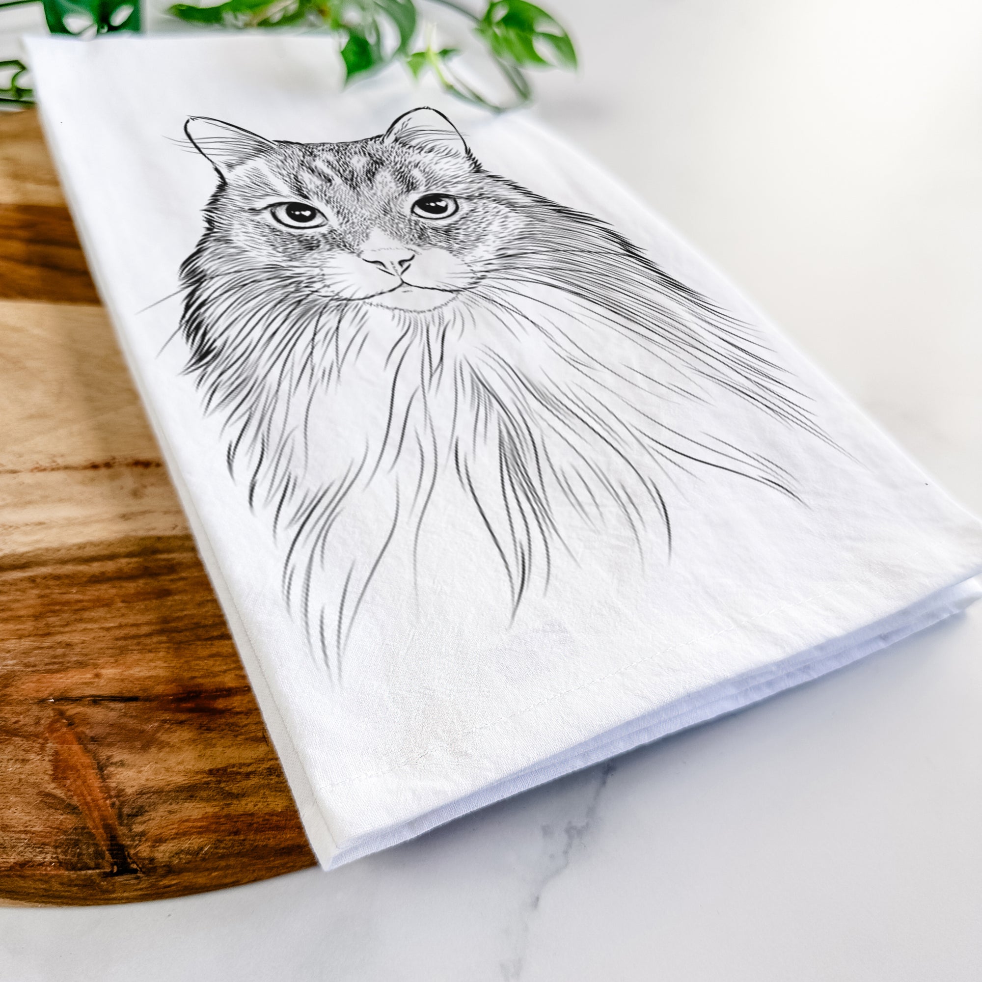 Maks the Siberian Cat Tea Towel