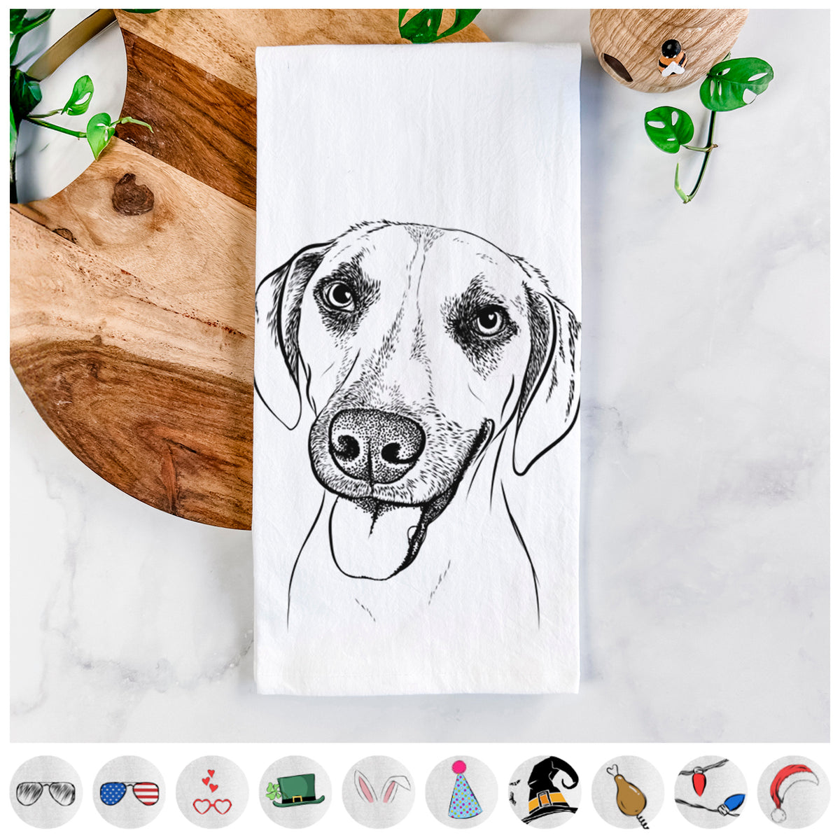 Malia the American Foxhound Mix Tea Towel