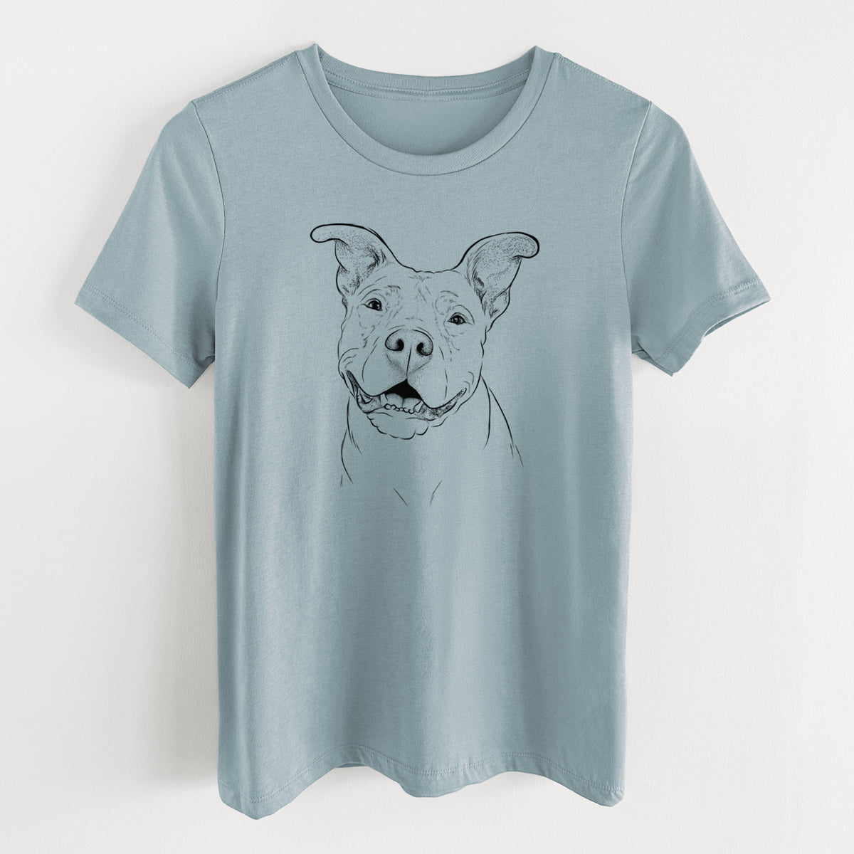 Bare Malibu the Staffordshire Terrier/Pitbull Mix - Women's Lightweight Relaxed Fit 100% Cotton Crewneck