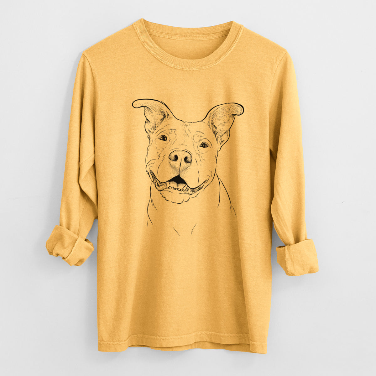 Bare Malibu the Staffordshire Terrier/Pitbull Mix - Men's Heavyweight 100% Cotton Long Sleeve