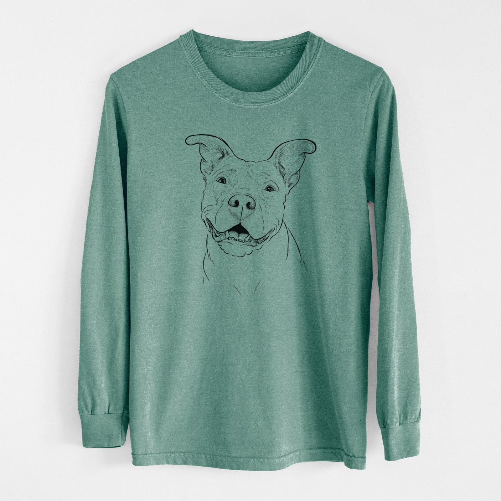 Bare Malibu the Staffordshire Terrier/Pitbull Mix - Men's Heavyweight 100% Cotton Long Sleeve