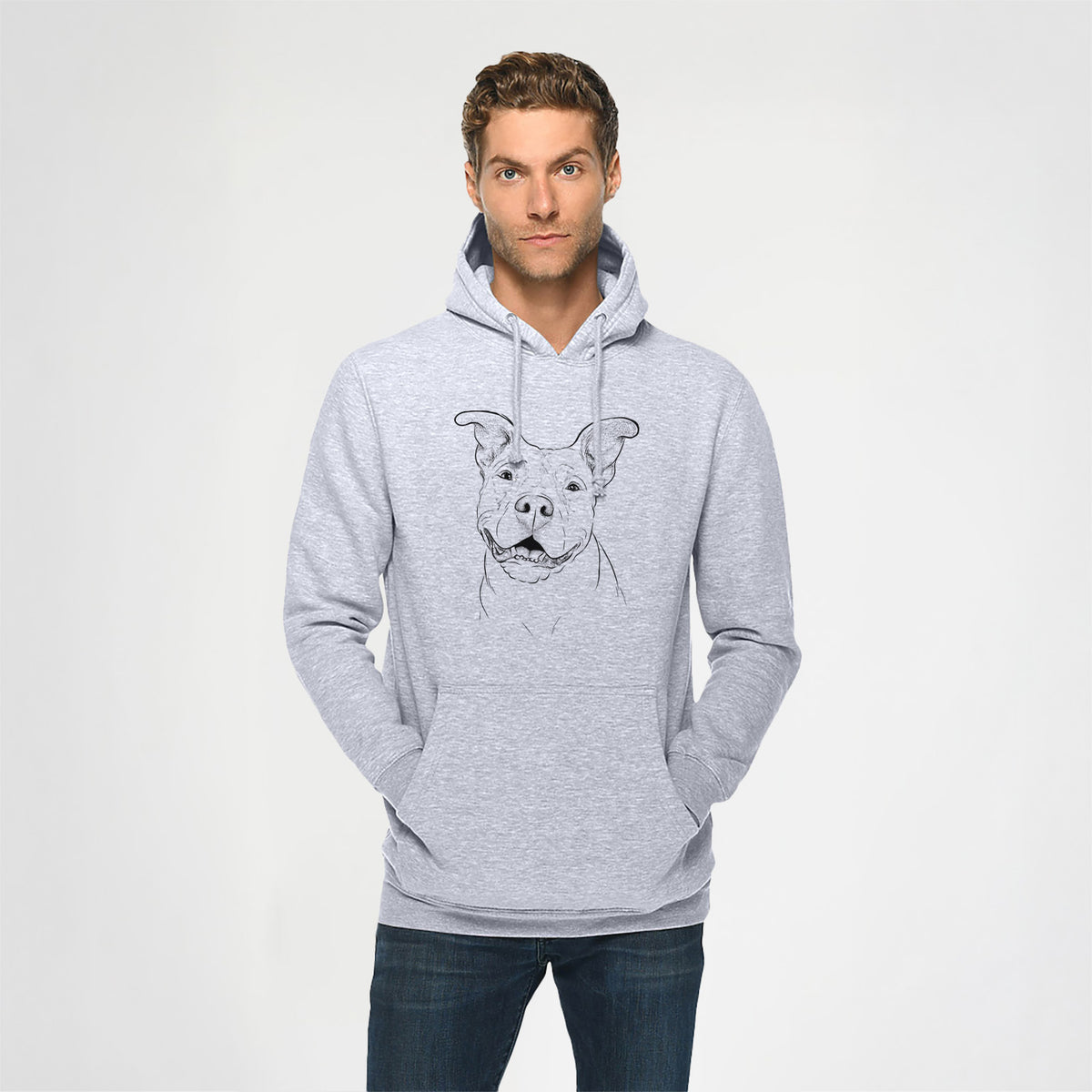 Malibu the Staffordshire Terrier/Pitbull Mix- Heavyweight Fleece Hoodie