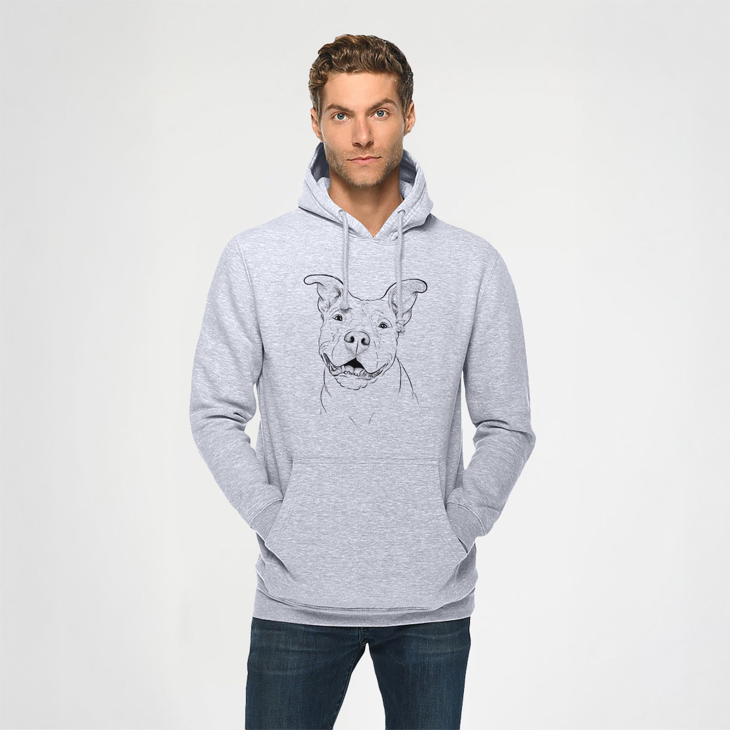 Malibu the Staffordshire Terrier/Pitbull Mix- Heavyweight Fleece Hoodie