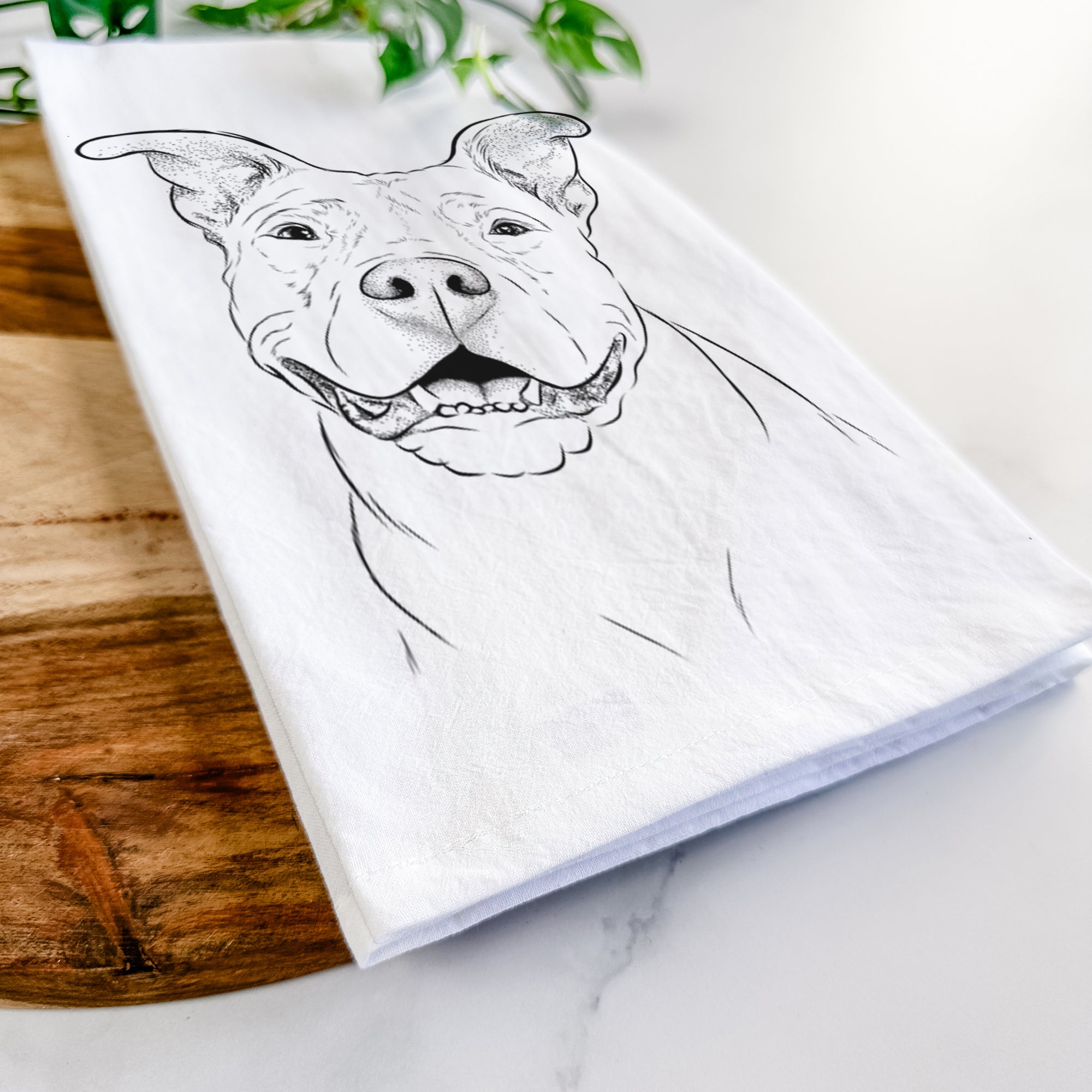 Malibu the Staffordshire Terrier/Pitbull Mix Tea Towel