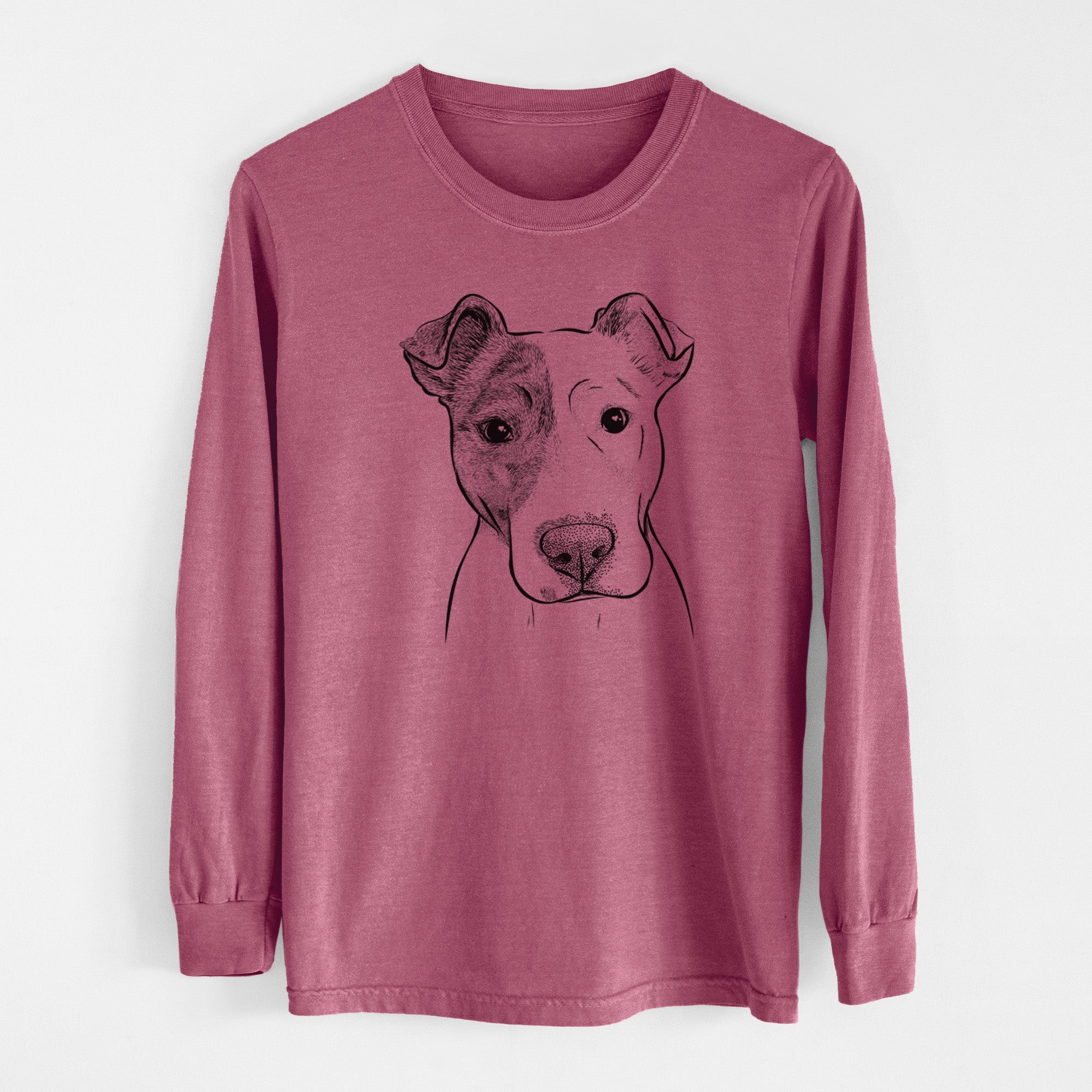 Bare Manchi the Pitbull Mix - Men's Heavyweight 100% Cotton Long Sleeve