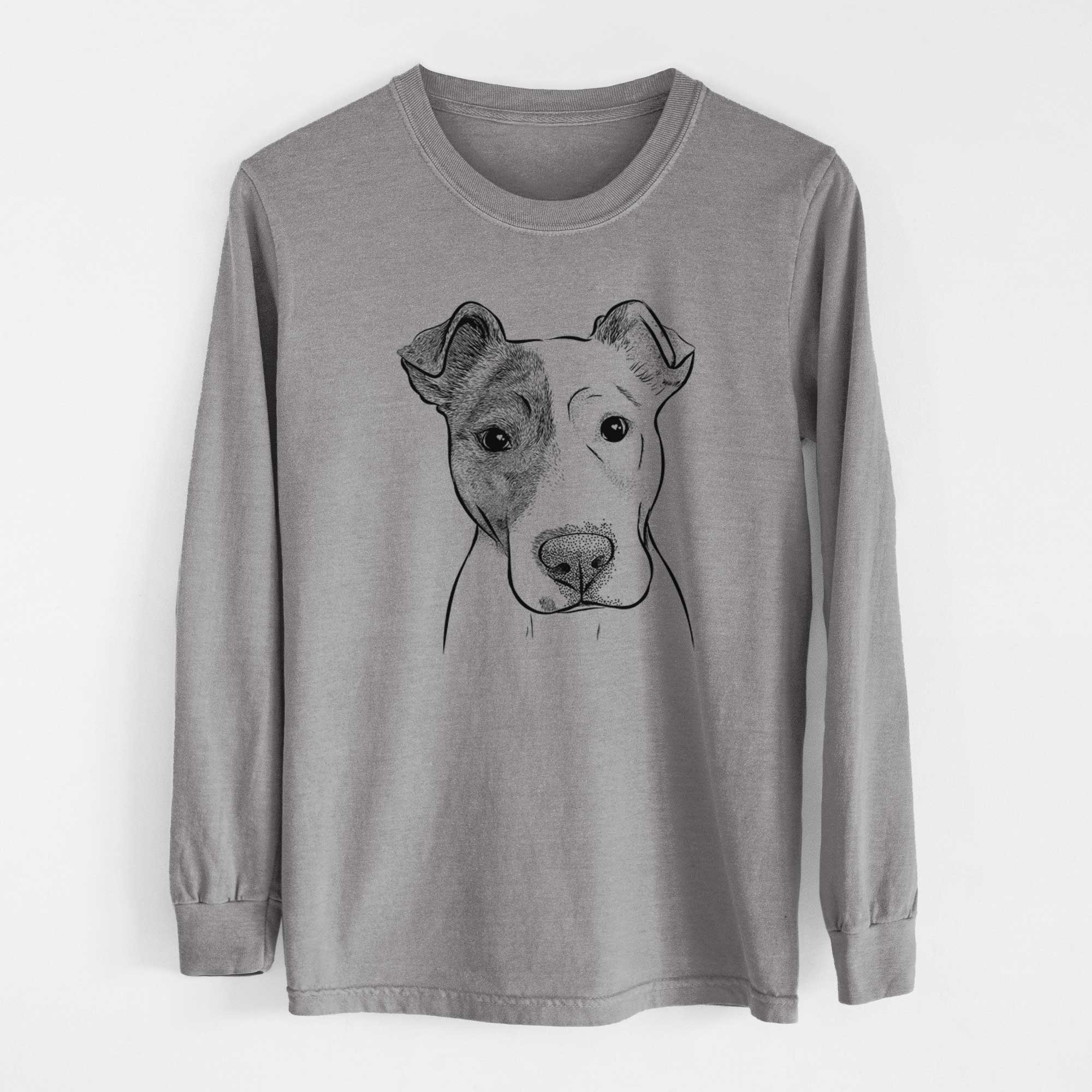 Bare Manchi the Pitbull Mix - Men's Heavyweight 100% Cotton Long Sleeve