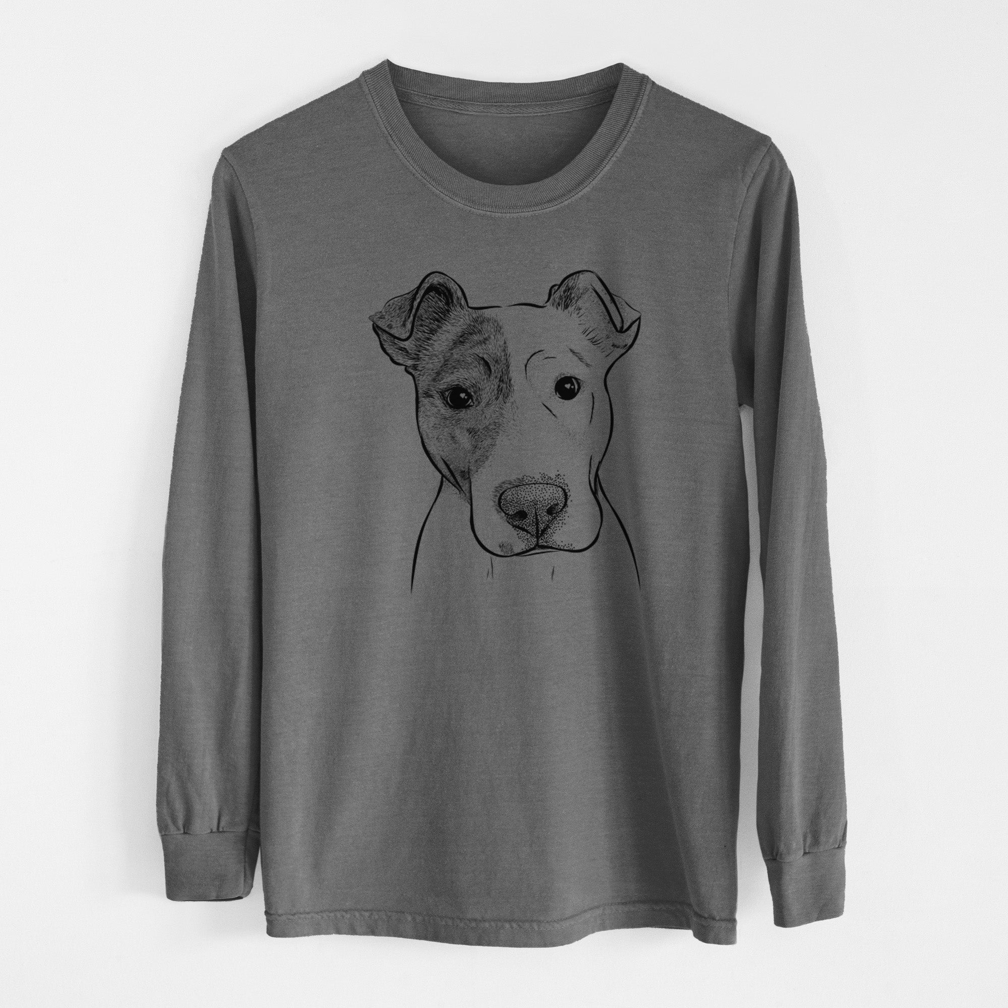 Bare Manchi the Pitbull Mix - Men's Heavyweight 100% Cotton Long Sleeve