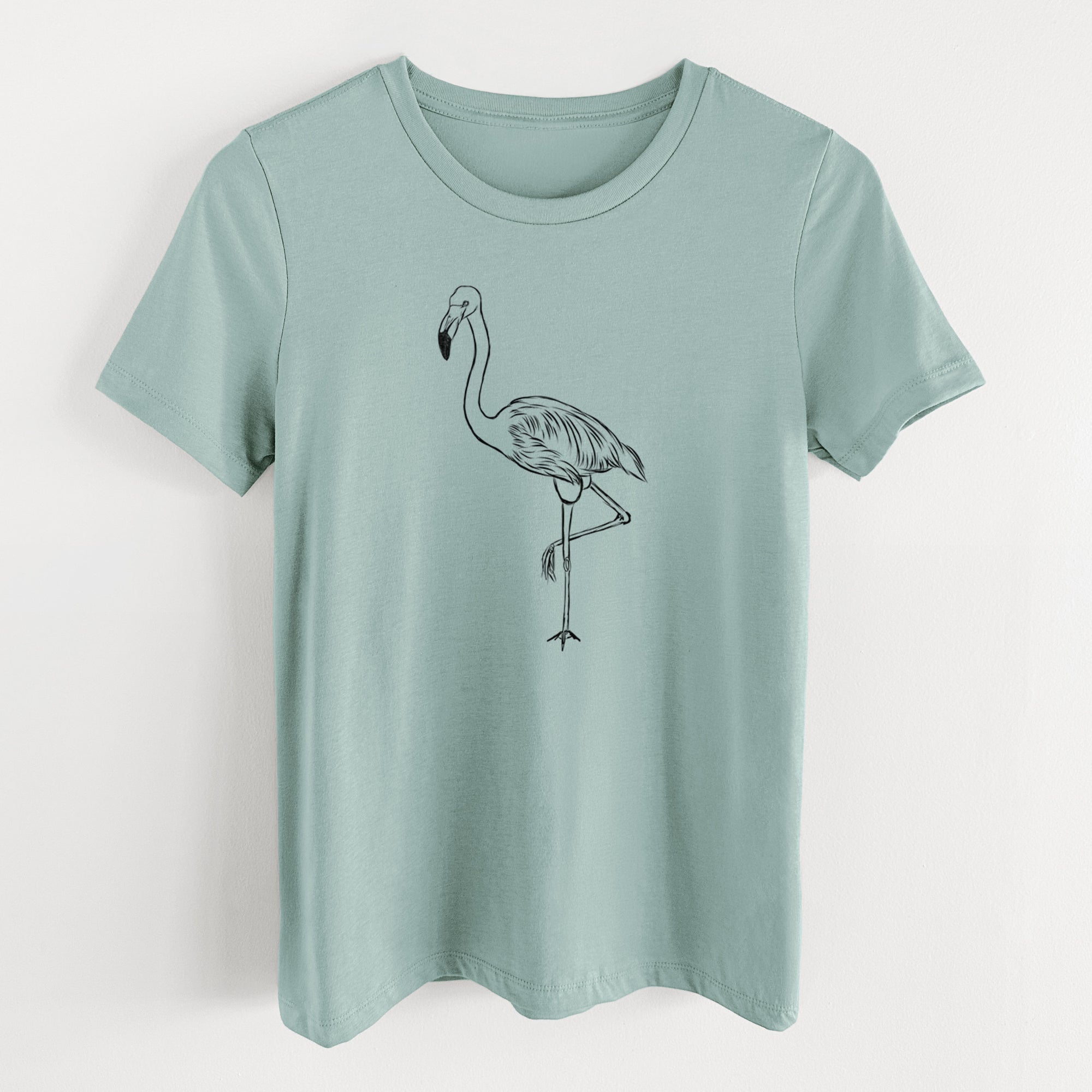 Bare Mango the Flamingo - Women's Lightweight Relaxed Fit 100% Cotton Crewneck