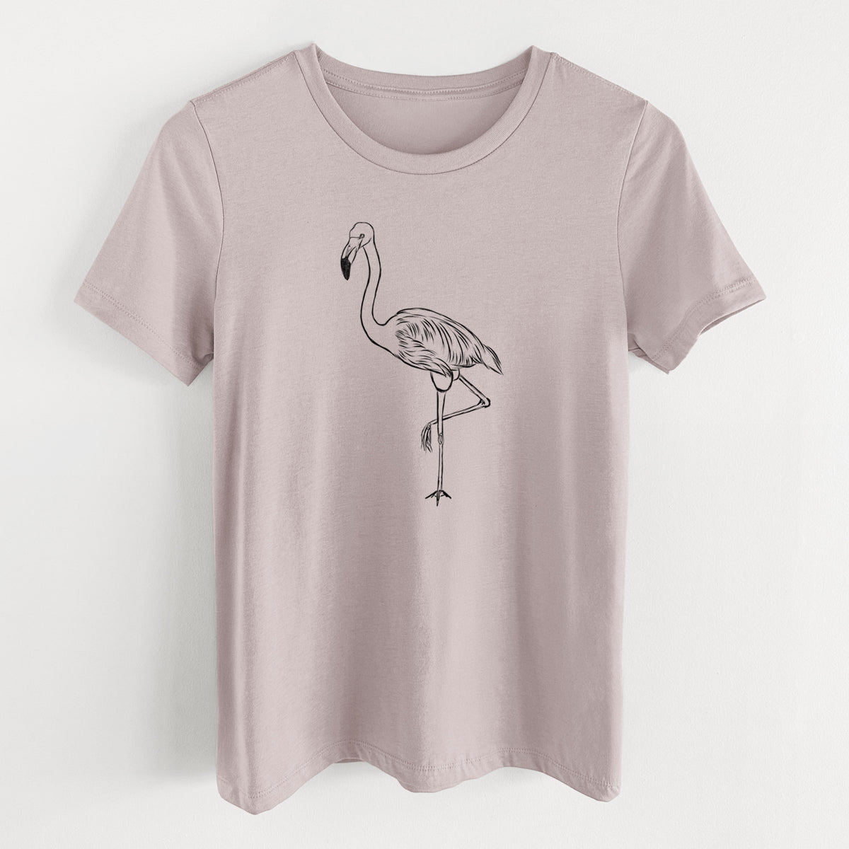Bare Mango the Flamingo - Women's Lightweight Relaxed Fit 100% Cotton Crewneck