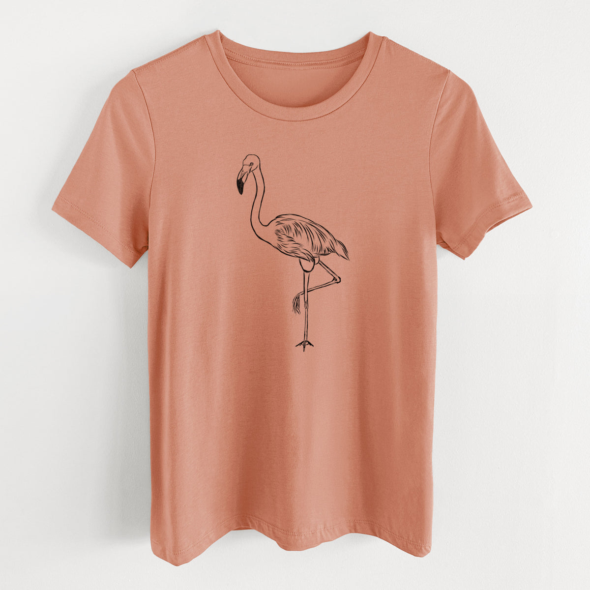 Bare Mango the Flamingo - Women's Lightweight Relaxed Fit 100% Cotton Crewneck