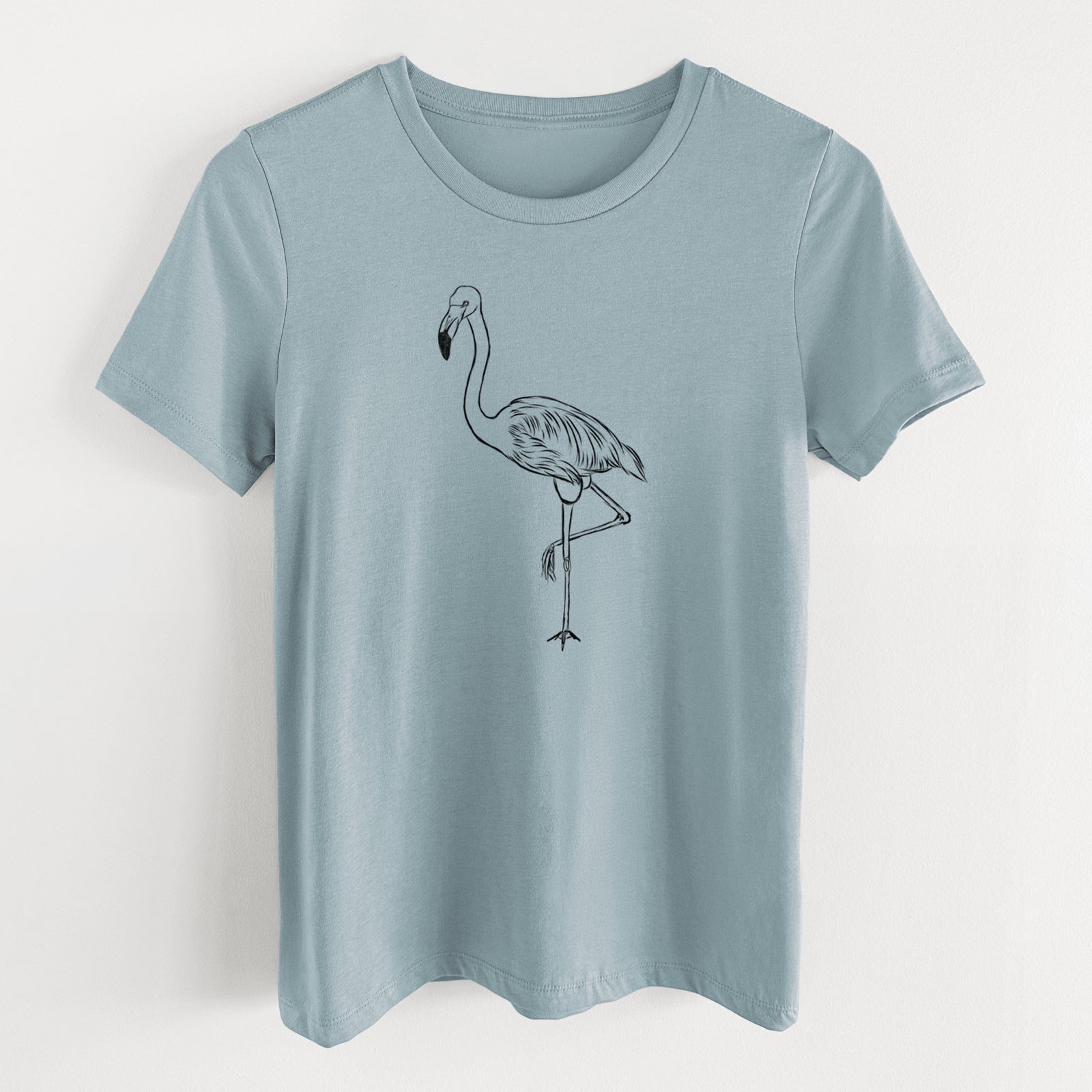 Bare Mango the Flamingo - Women's Lightweight Relaxed Fit 100% Cotton Crewneck