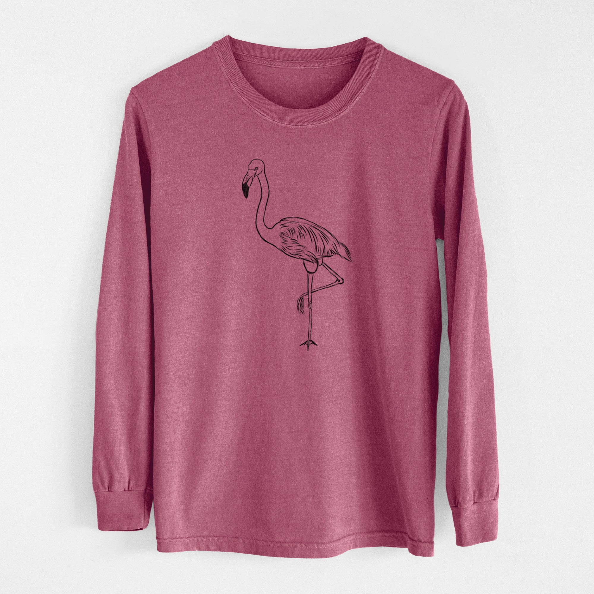 Bare Mango the Flamingo - Men's Heavyweight 100% Cotton Long Sleeve