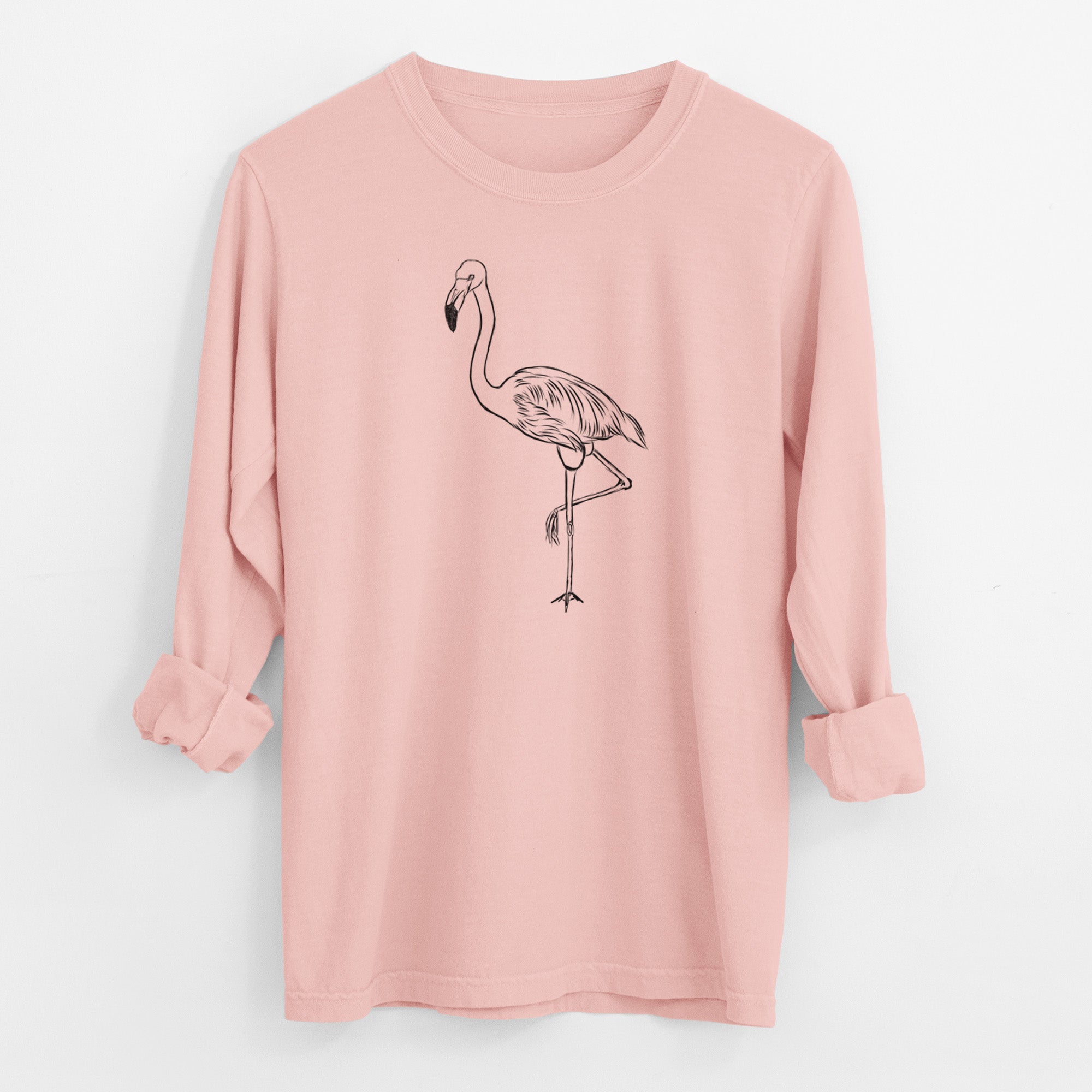 Bare Mango the Flamingo - Men's Heavyweight 100% Cotton Long Sleeve