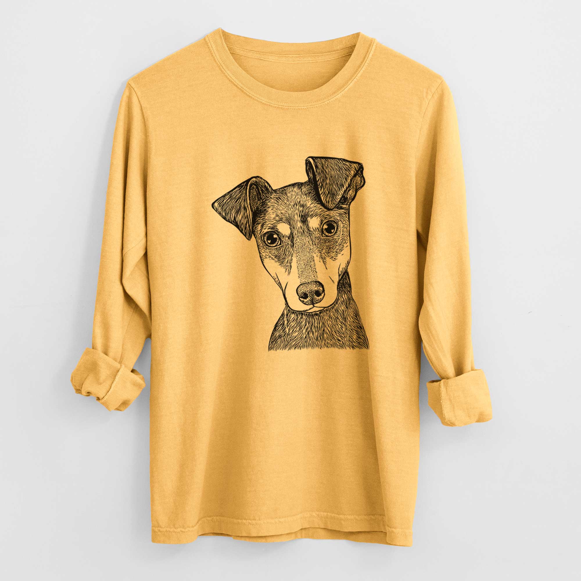 Bare Manny the Manchester Terrier - Men's Heavyweight 100% Cotton Long Sleeve