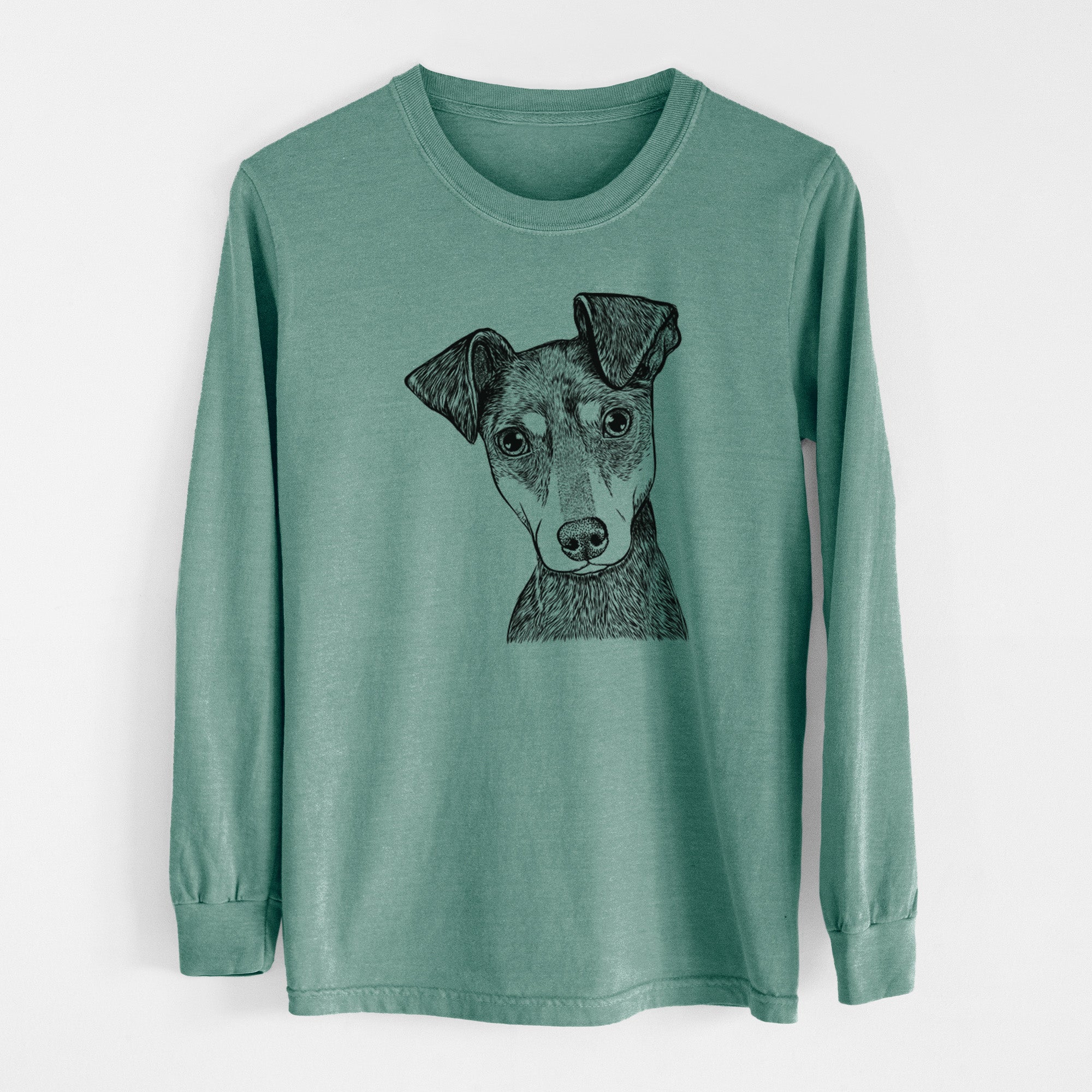 Bare Manny the Manchester Terrier - Men's Heavyweight 100% Cotton Long Sleeve