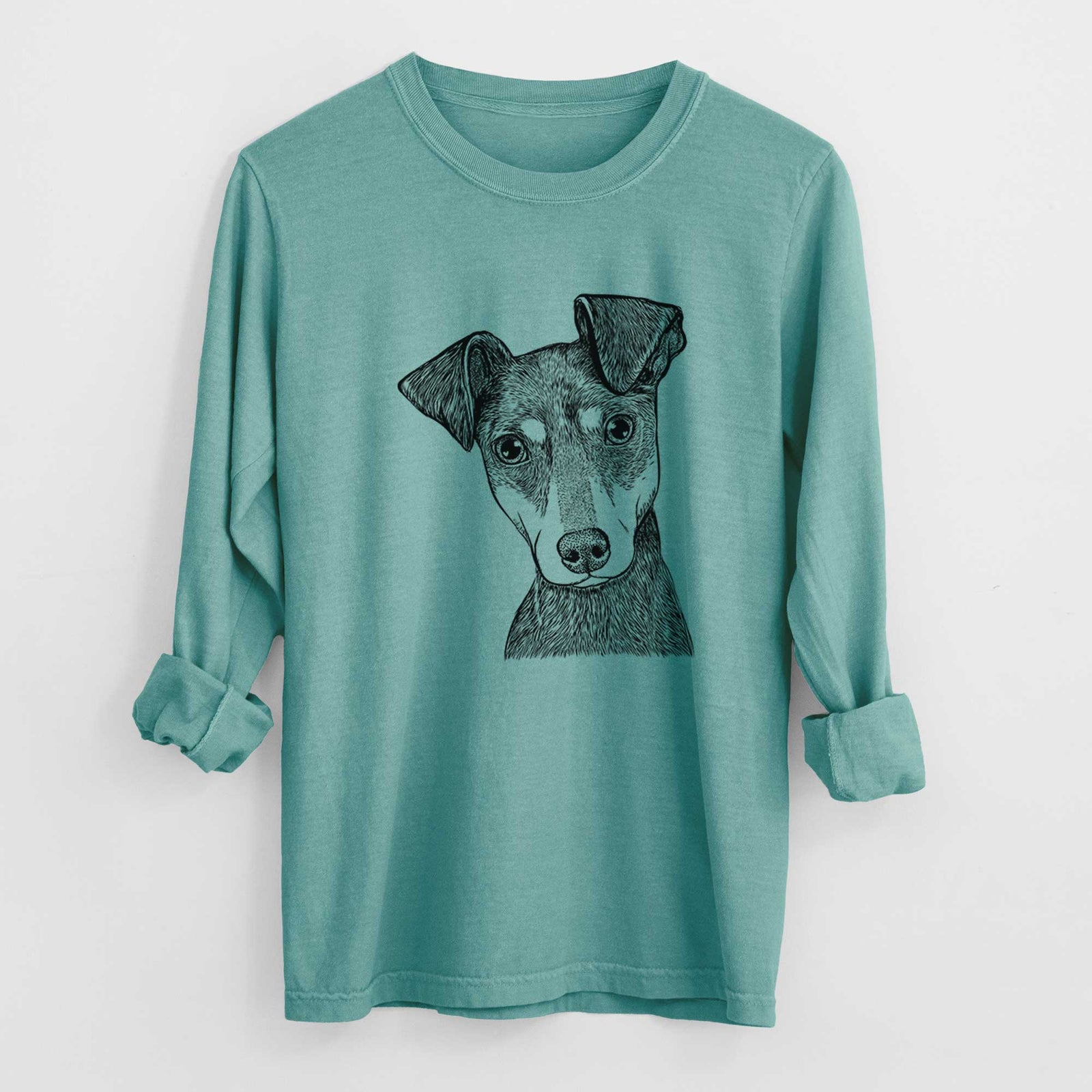 Bare Manny the Manchester Terrier - Men's Heavyweight 100% Cotton Long Sleeve