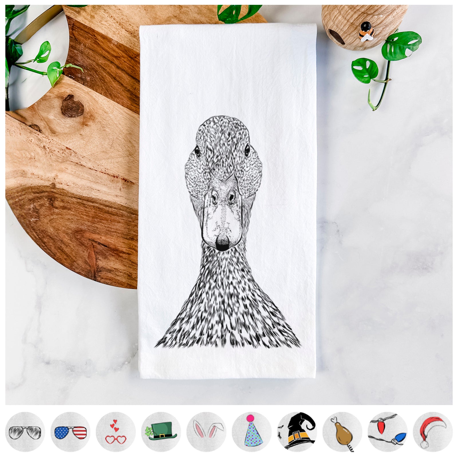 Marge the Mallard Duck Tea Towel