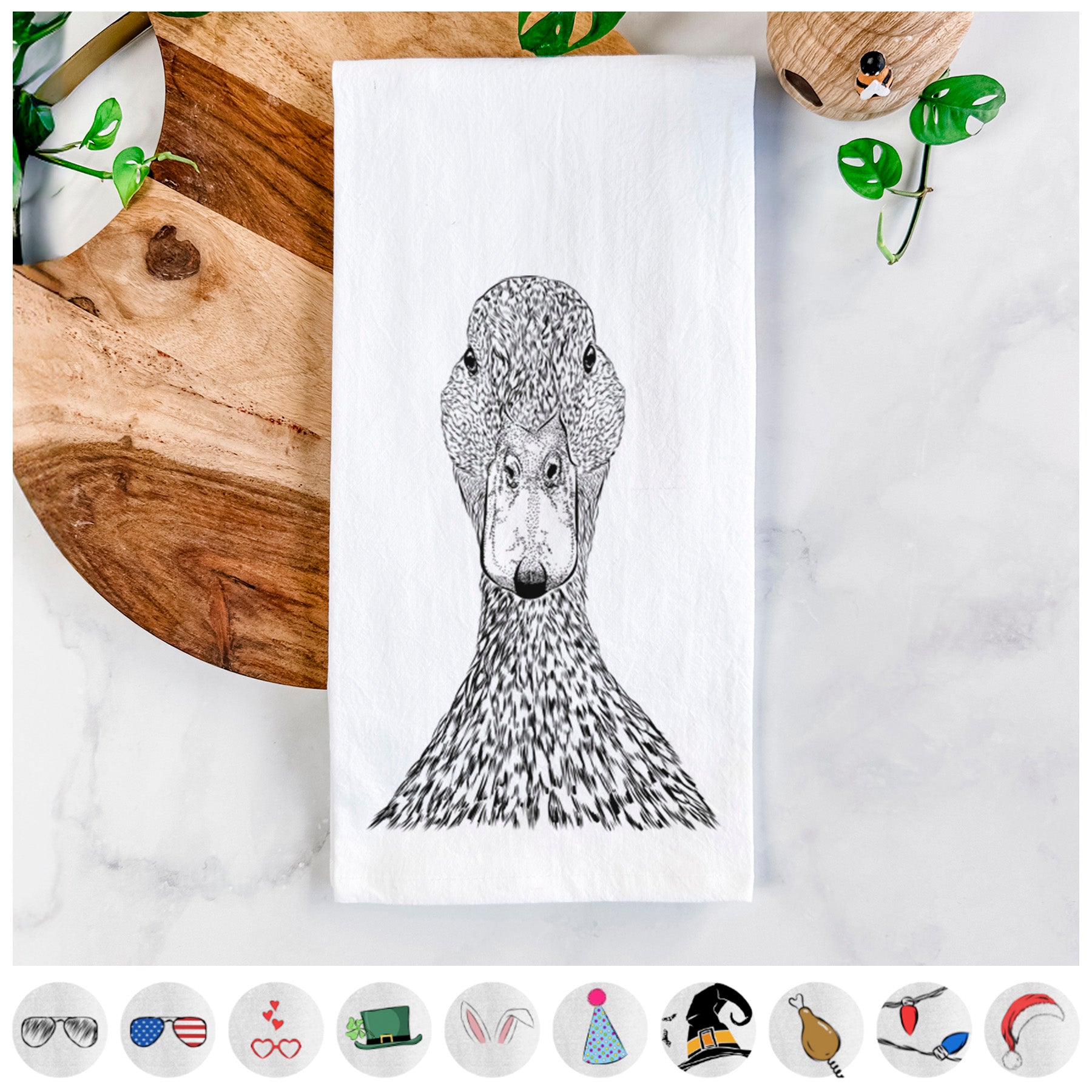 Marge the Mallard Duck Tea Towel