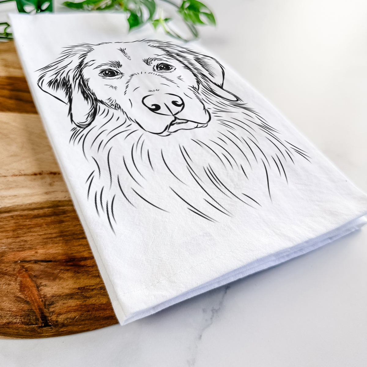Marley the Golden Retriever Tea Towel