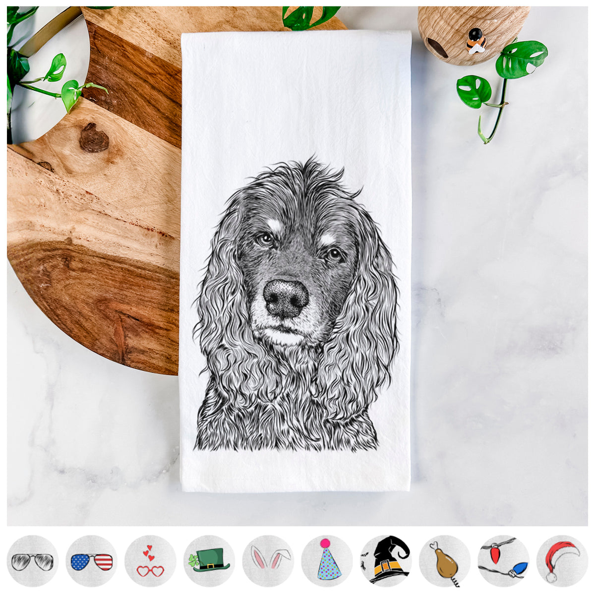 Marley Boy the American Cocker Spaniel Tea Towel