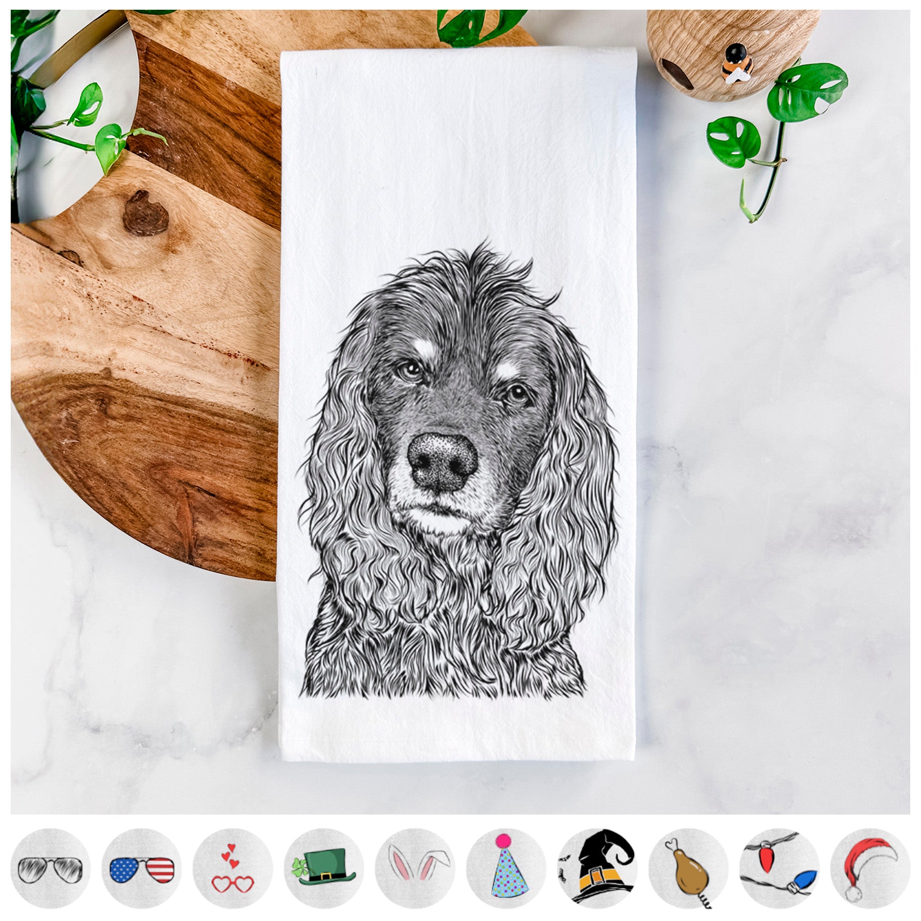 Marley Boy the American Cocker Spaniel Tea Towel