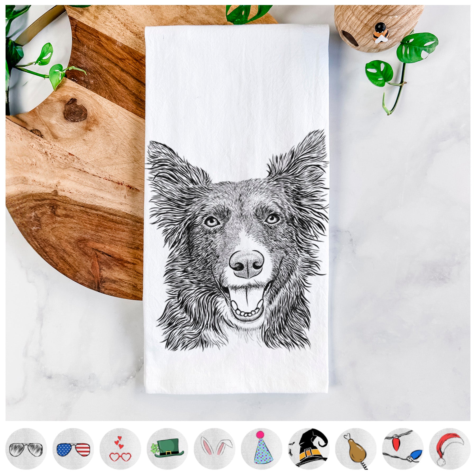 Marti the Border Collie Tea Towel